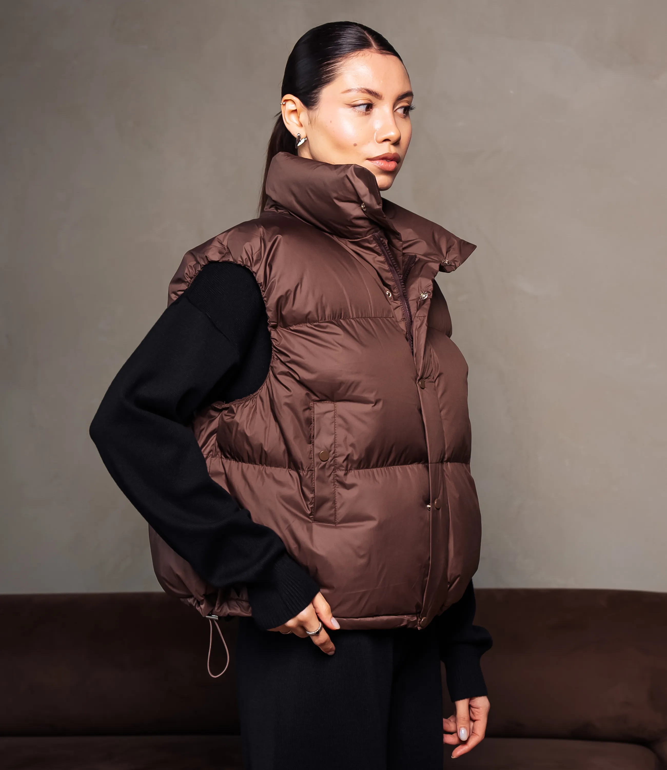 Жилет #КТ6997, шоколадный - фото 2