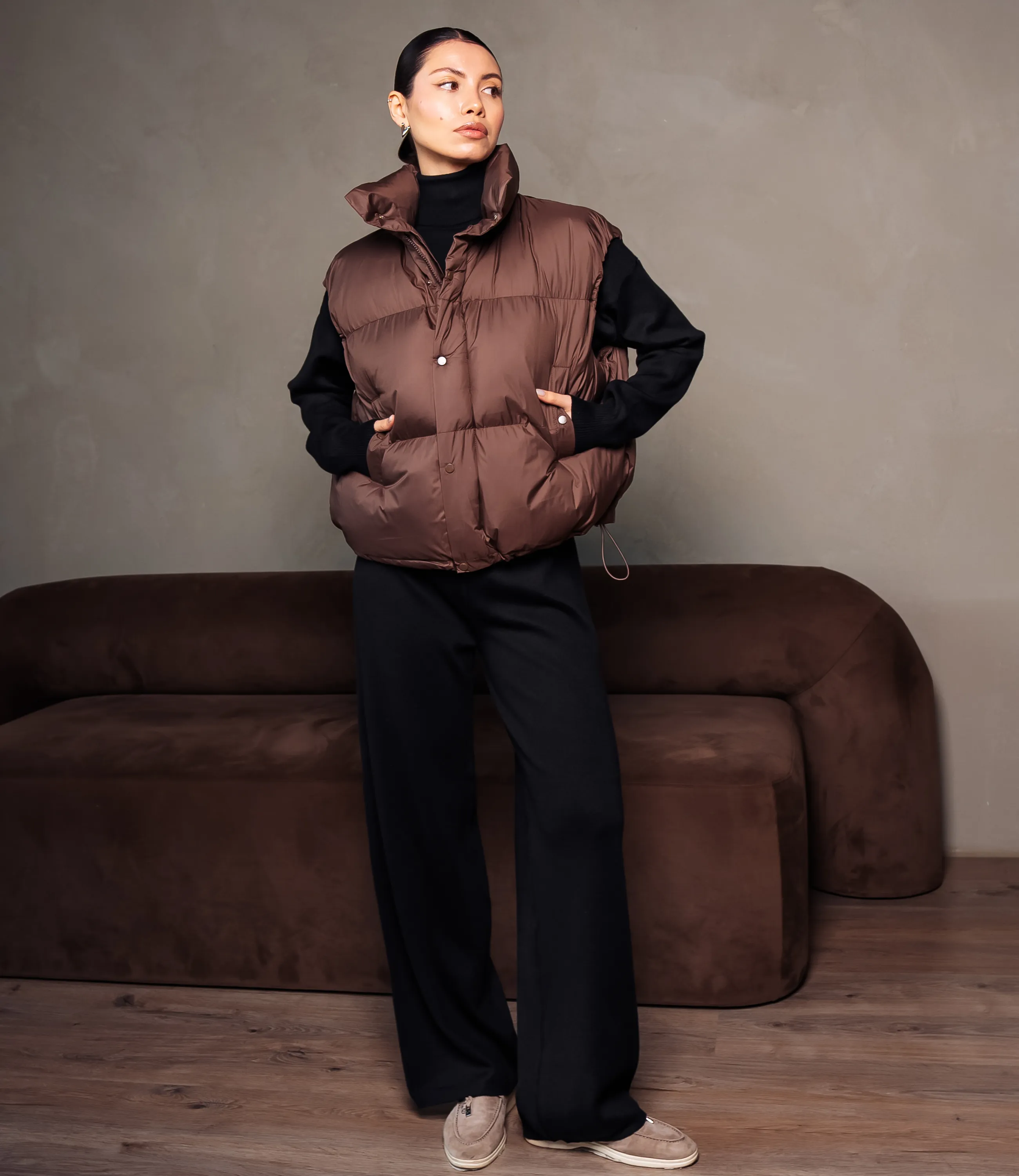 Жилет #КТ6997, шоколадный - фото 4