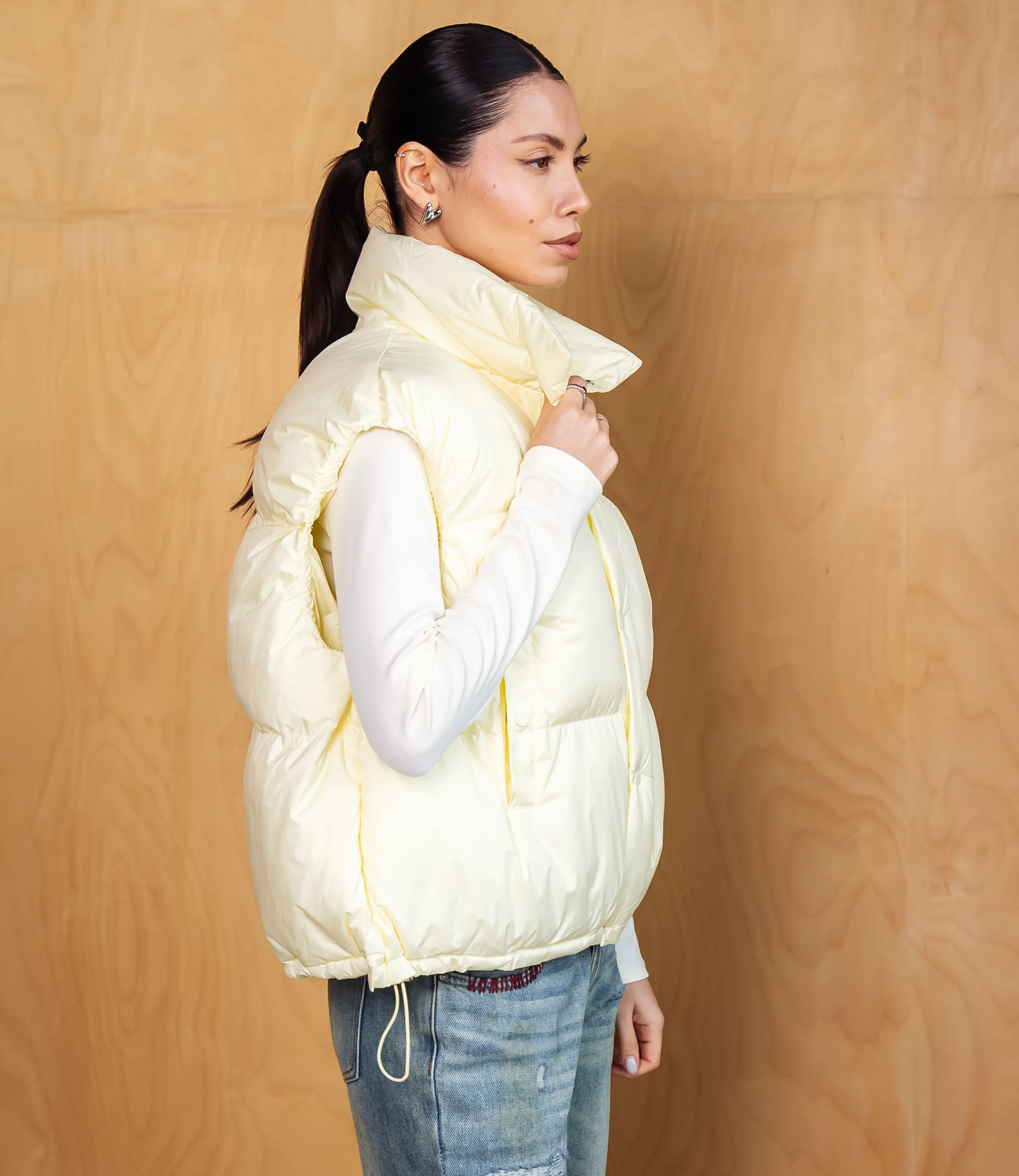 Жилет #КТ6997, светло-жёлтый - фото 2