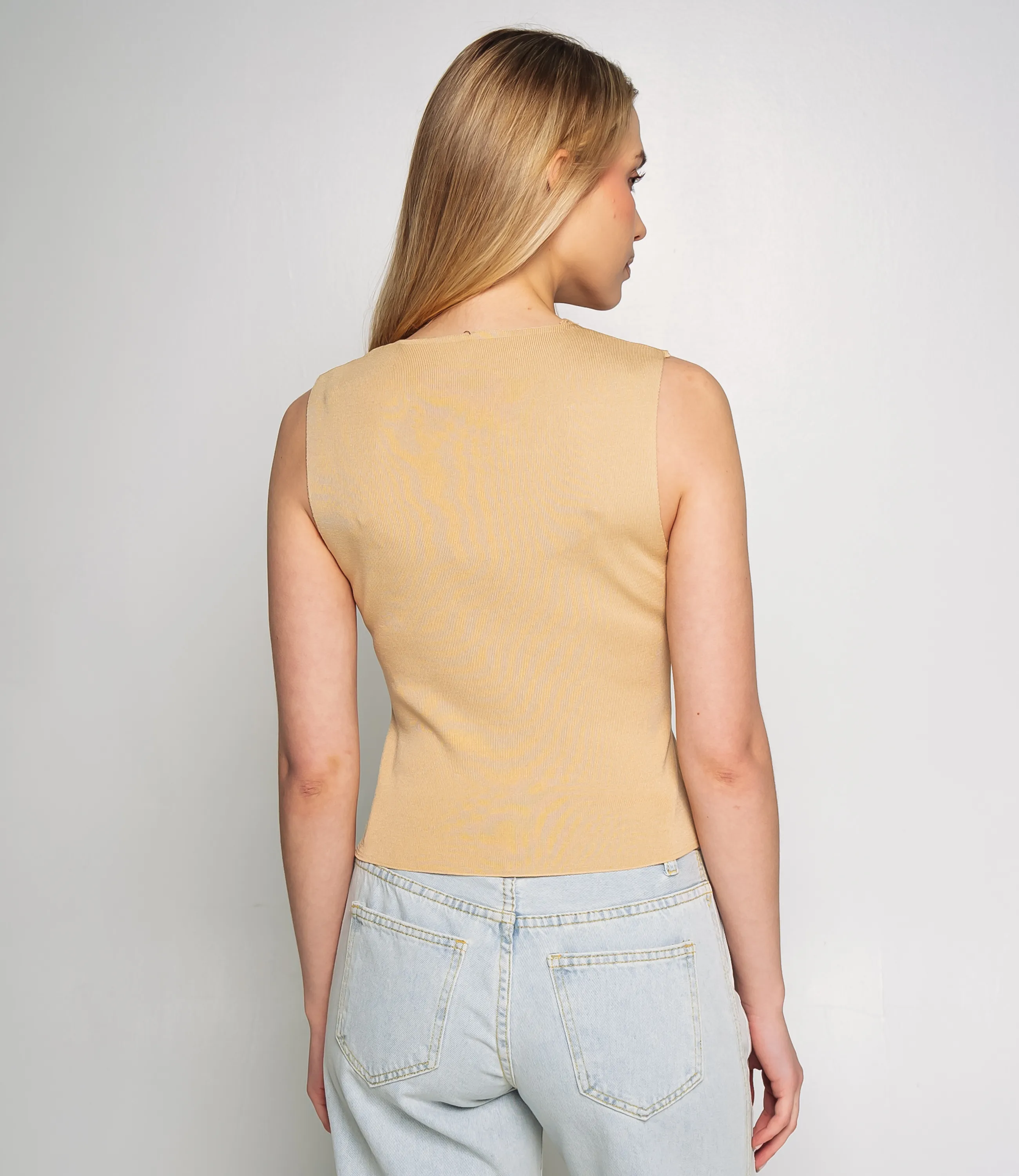 Жилет #КТ31050, бежевый - фото 3