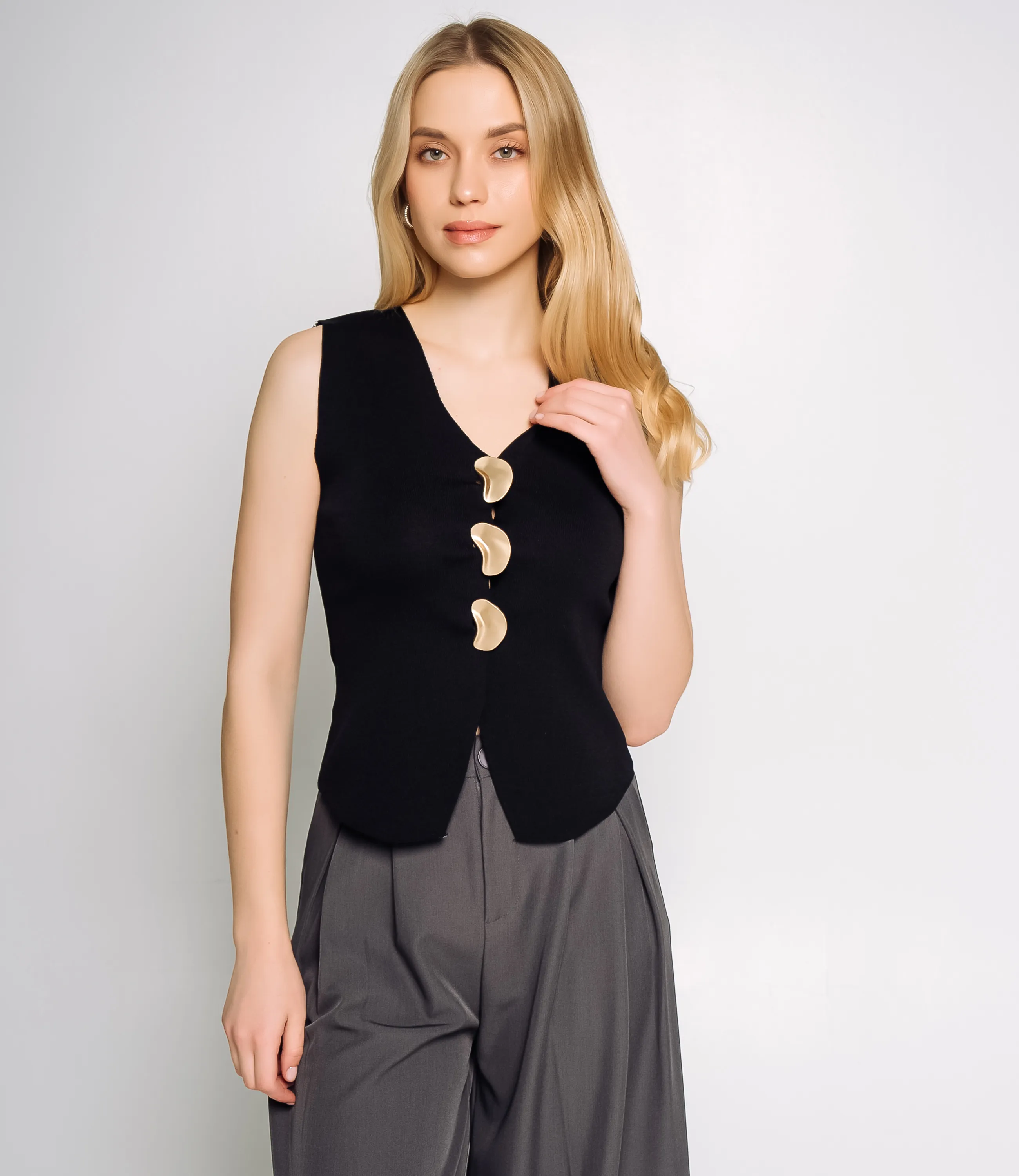 Жилет #КТ31050, чёрный - фото 1