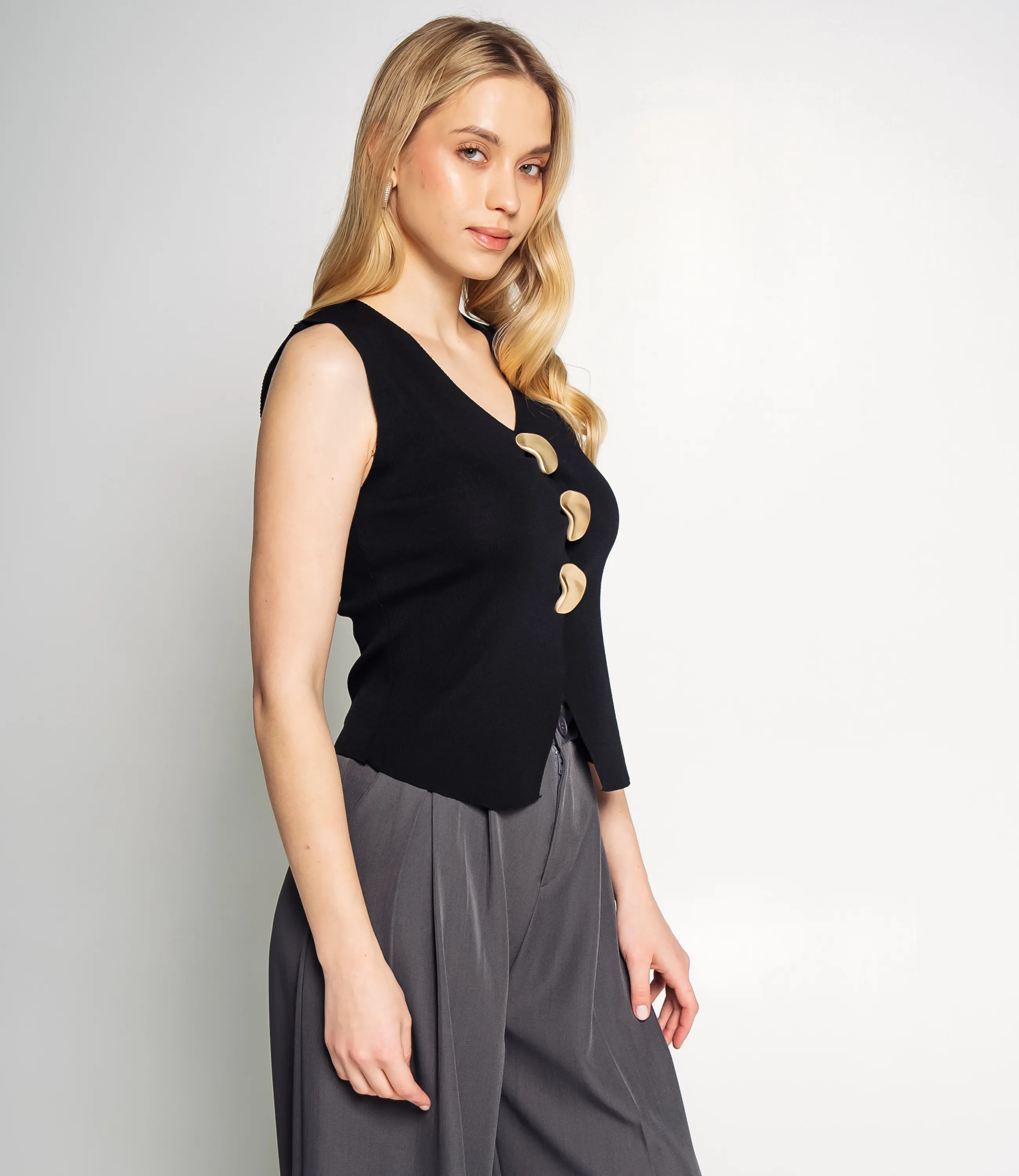 Жилет #КТ31050, чёрный - фото 2