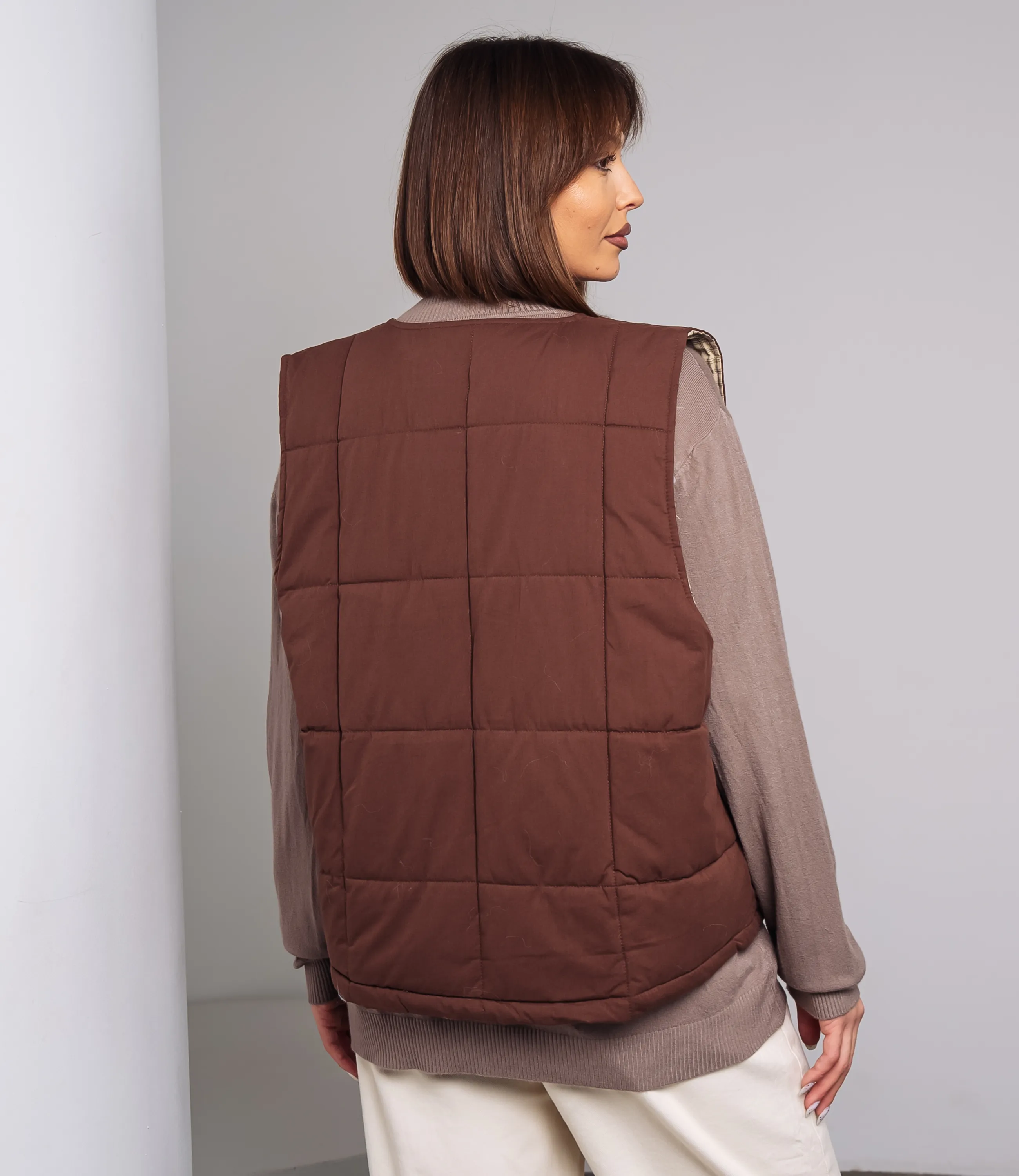 Жилет #КТ8358, коричневый - фото 3