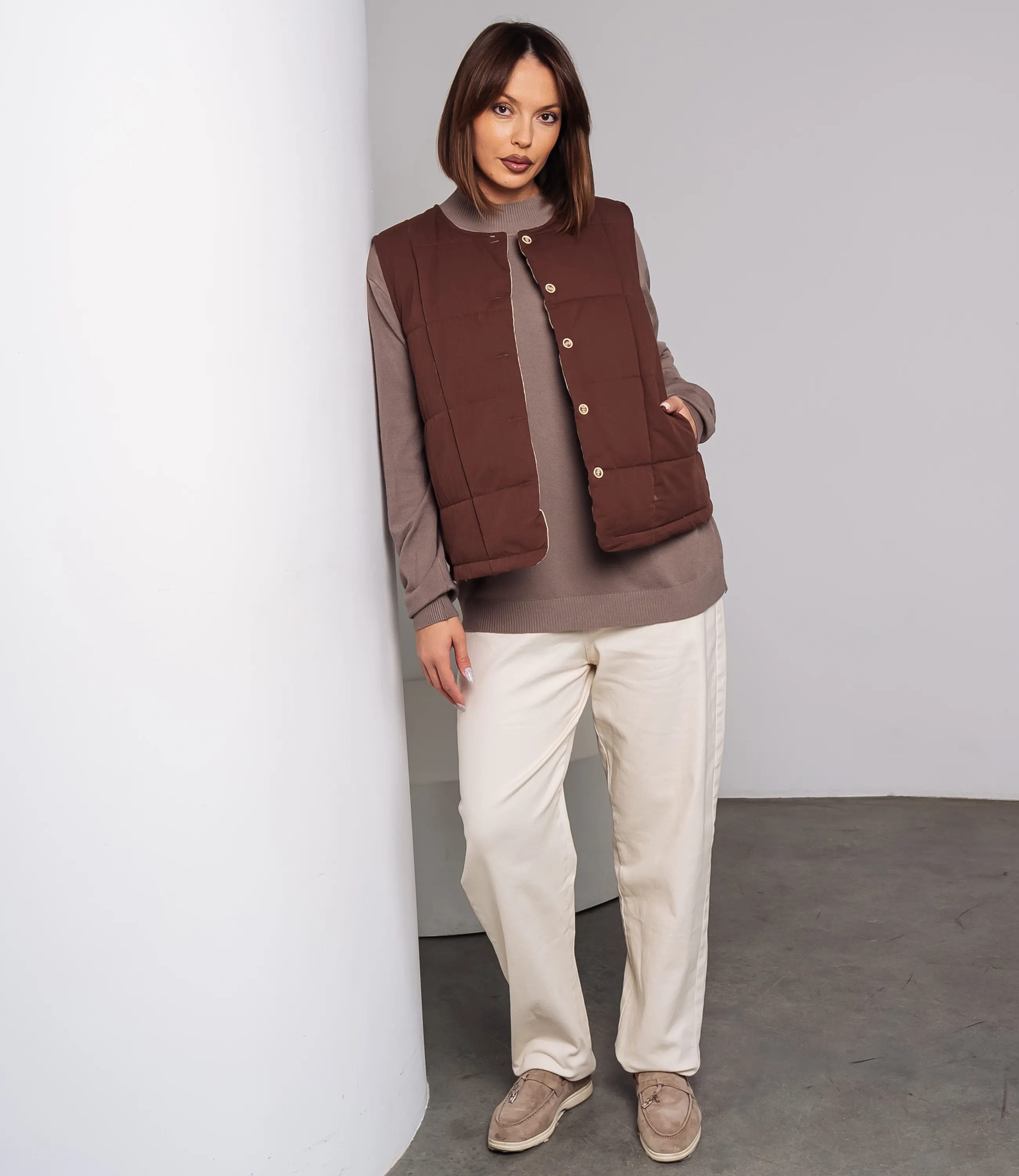 Жилет #КТ8358, коричневый - фото 4