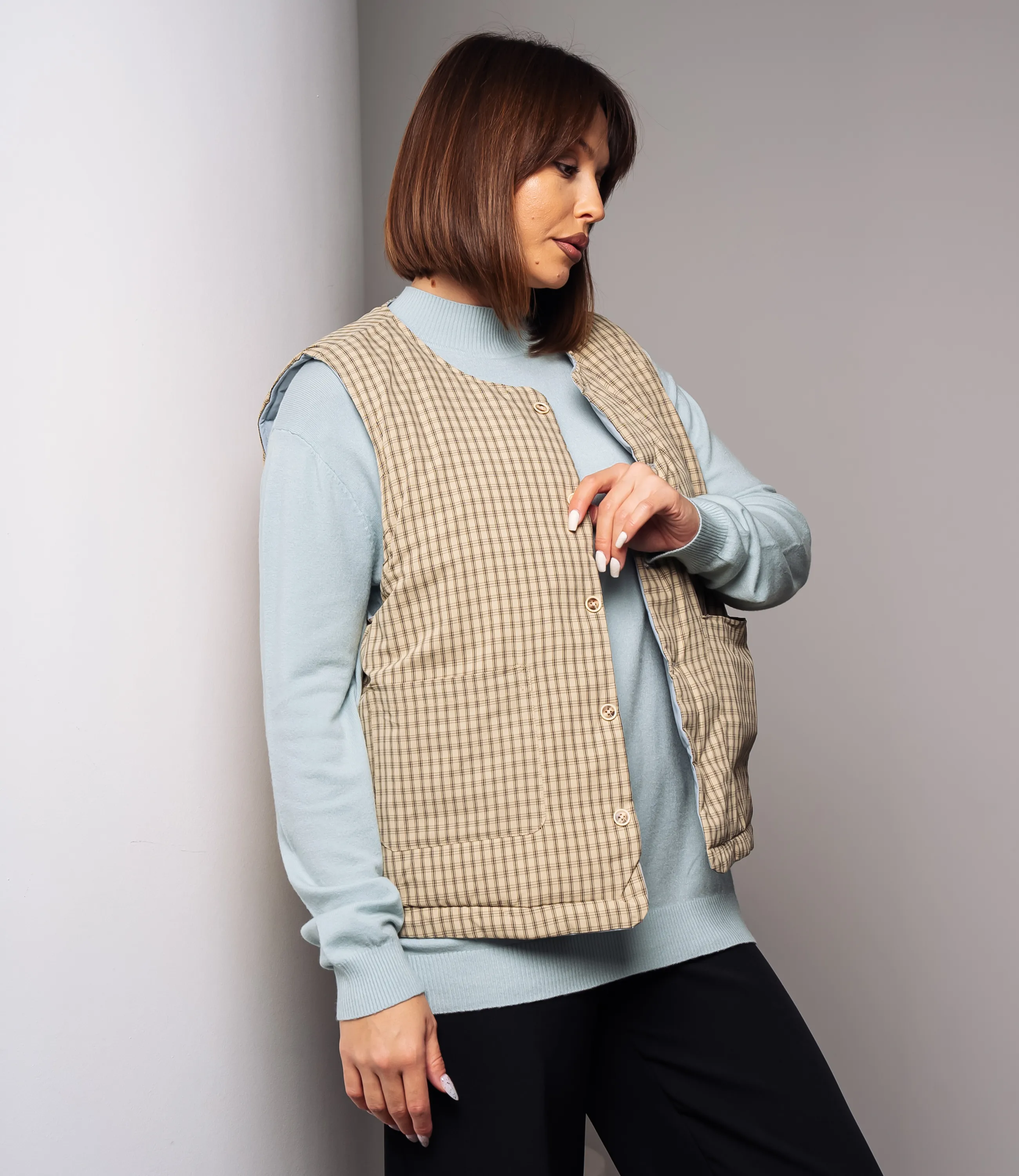 Жилет #КТ8358, голубой - фото 2