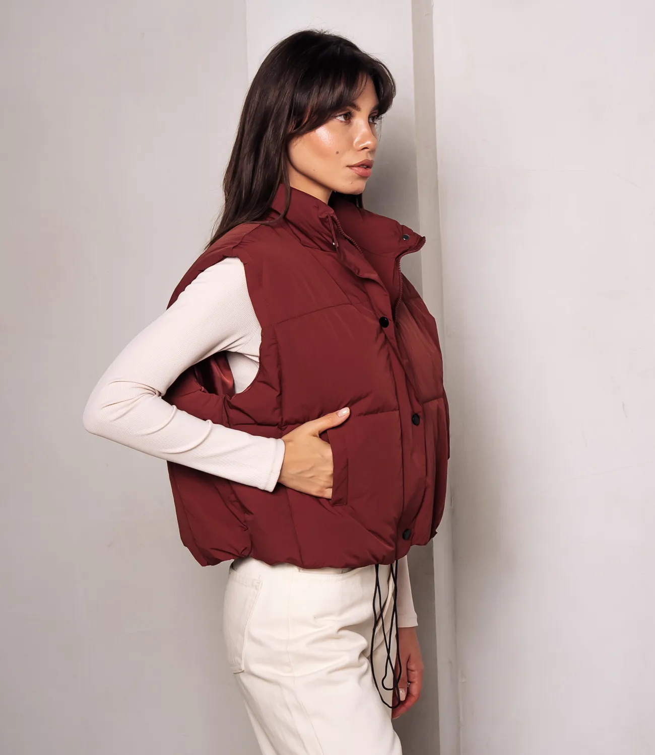 Жилет #КТ2323, бордовый - фото 2