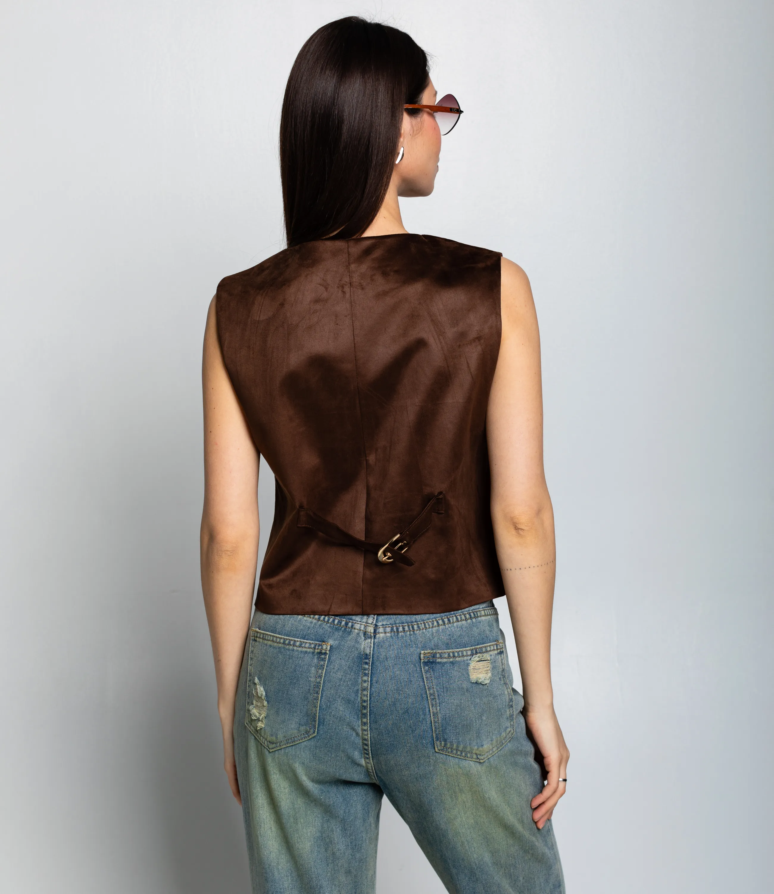 Жилет #КТ9836, шоколадный - фото 3