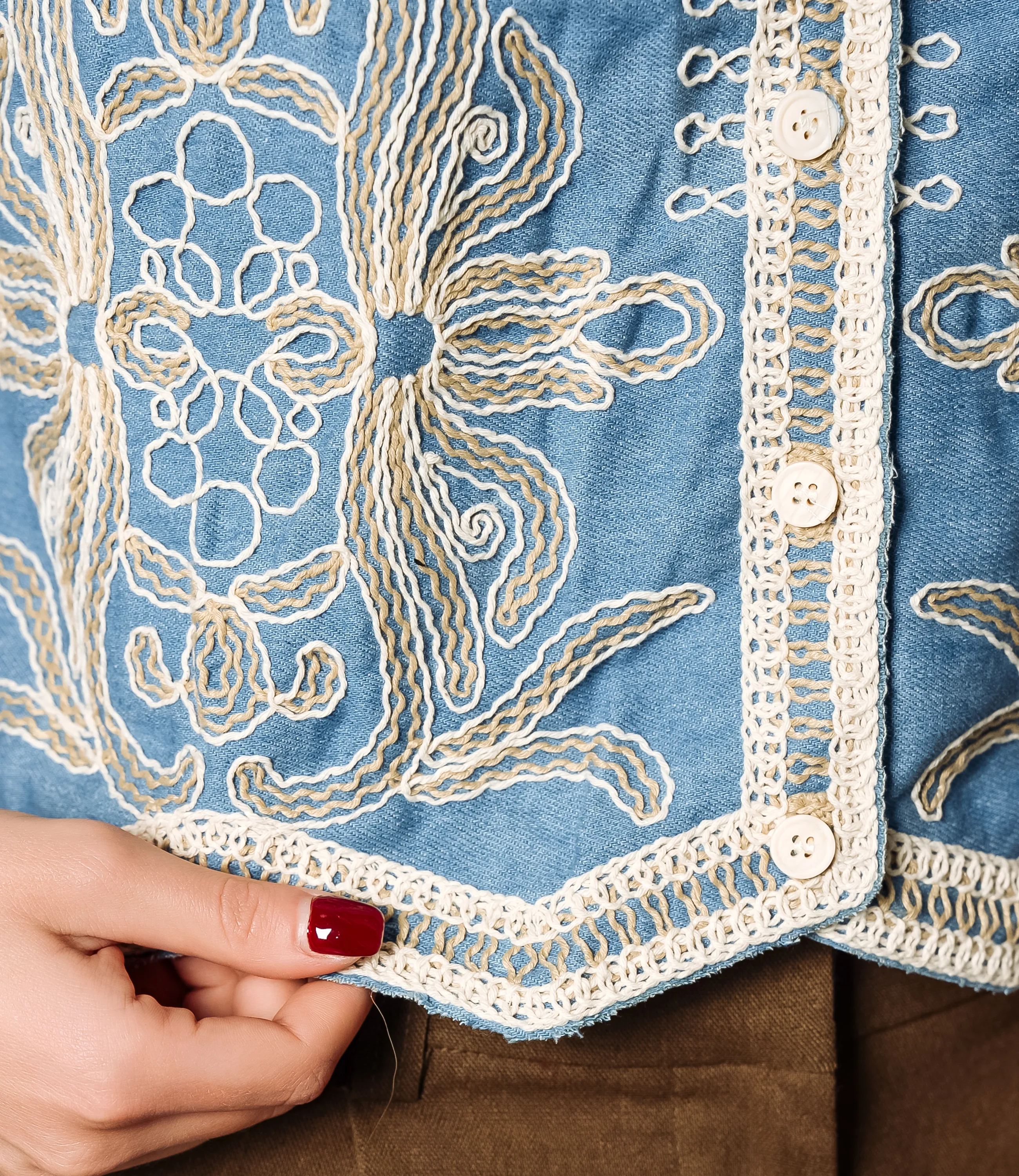 Джинсовый жилет #КТ109 (1), голубой - фото 5