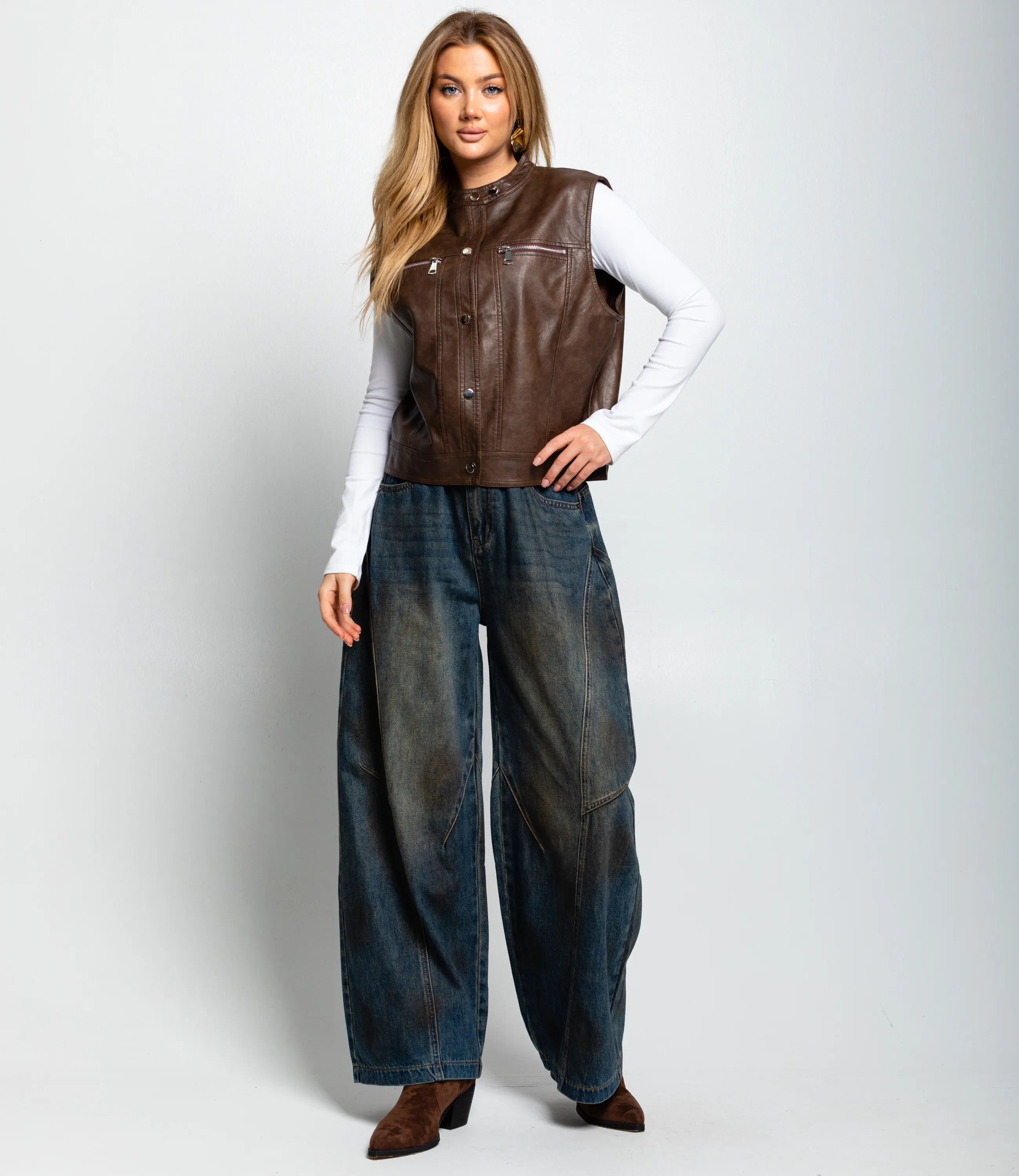 Жилет #КТ628979, тёмно-коричневый - фото 4