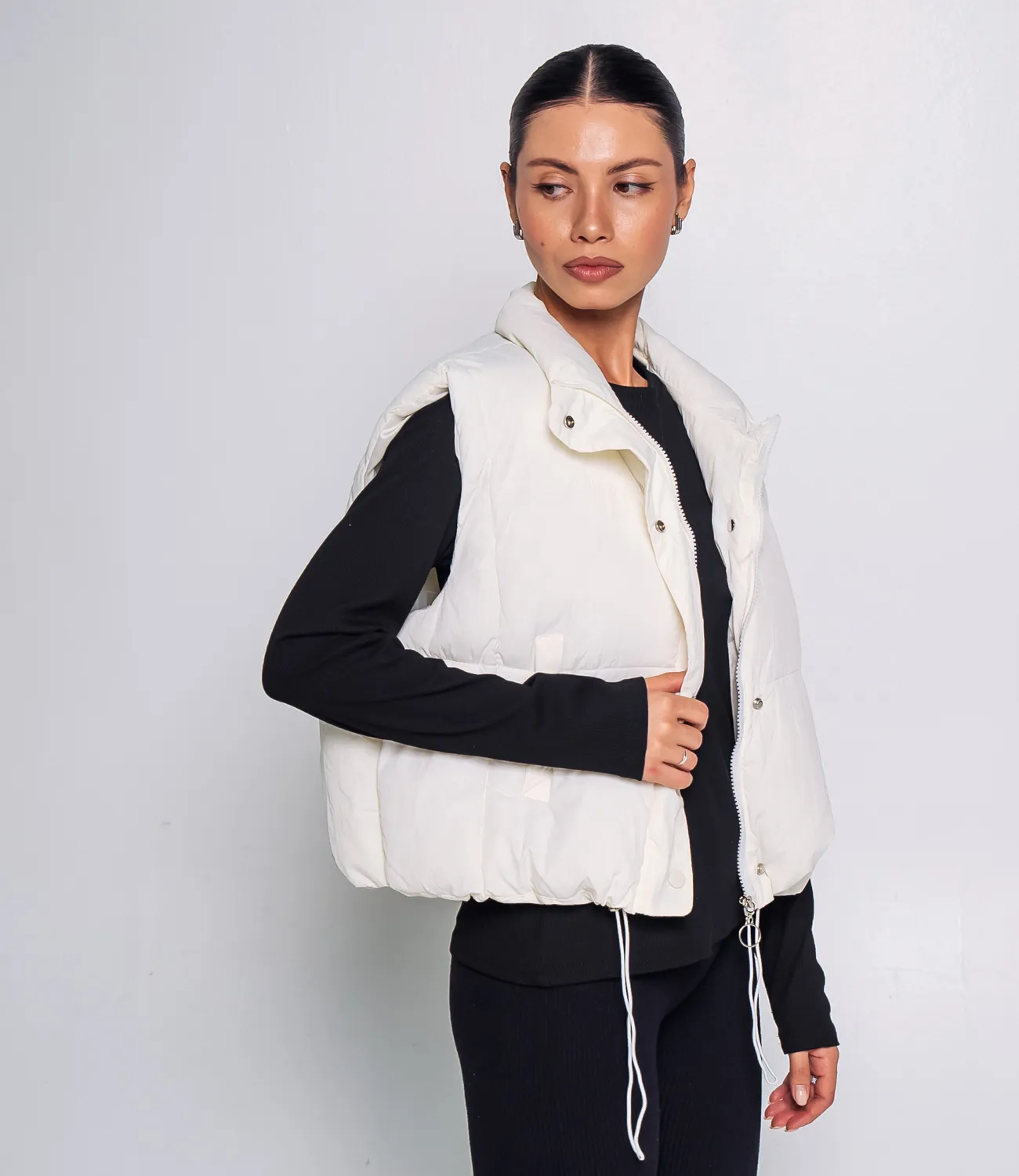 Жилет #КТ2323, молочный - фото 2