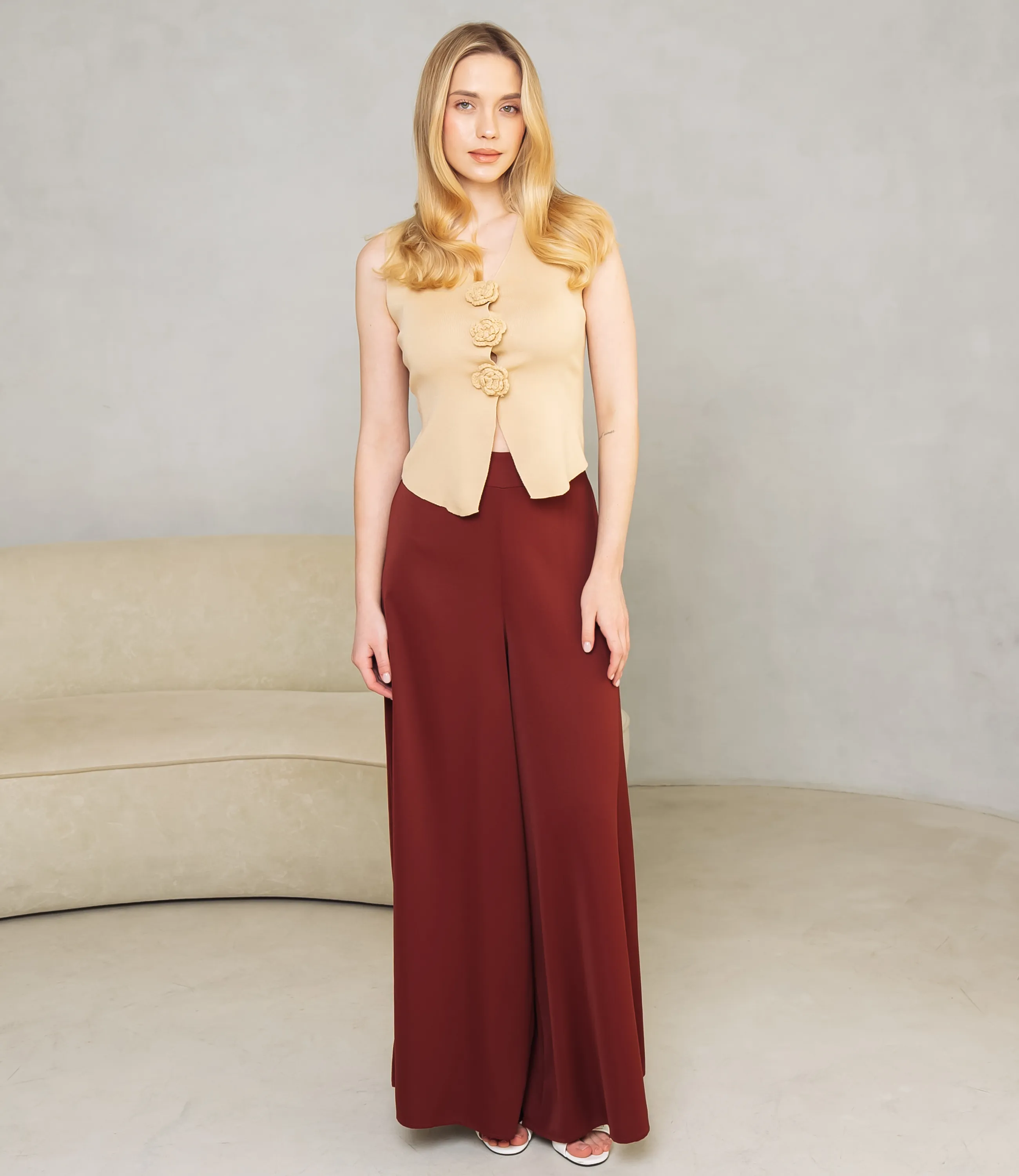 Жилет #КТ31030, бежевый - фото 4