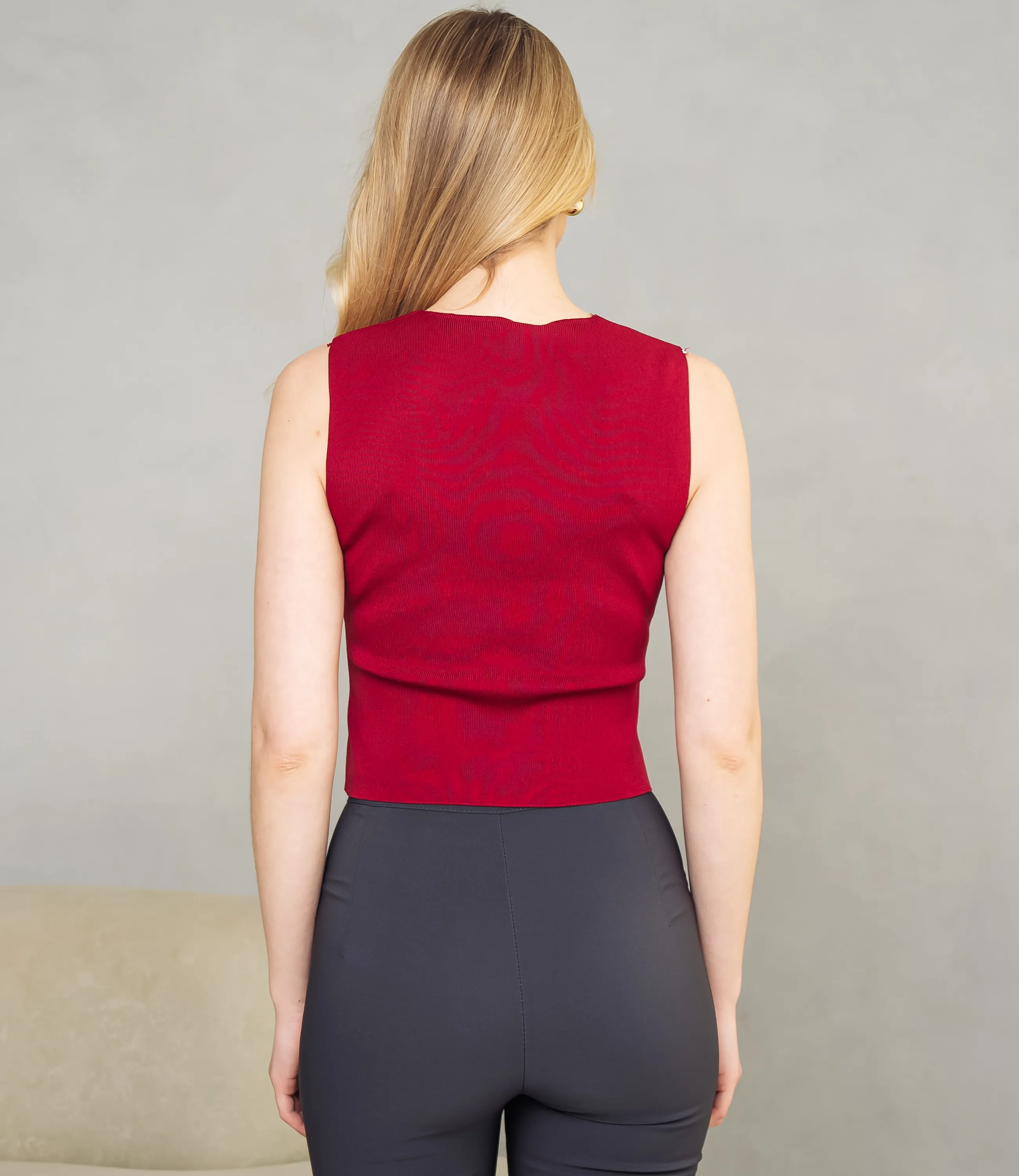 Жилет #КТ31030, бордовый - фото 3