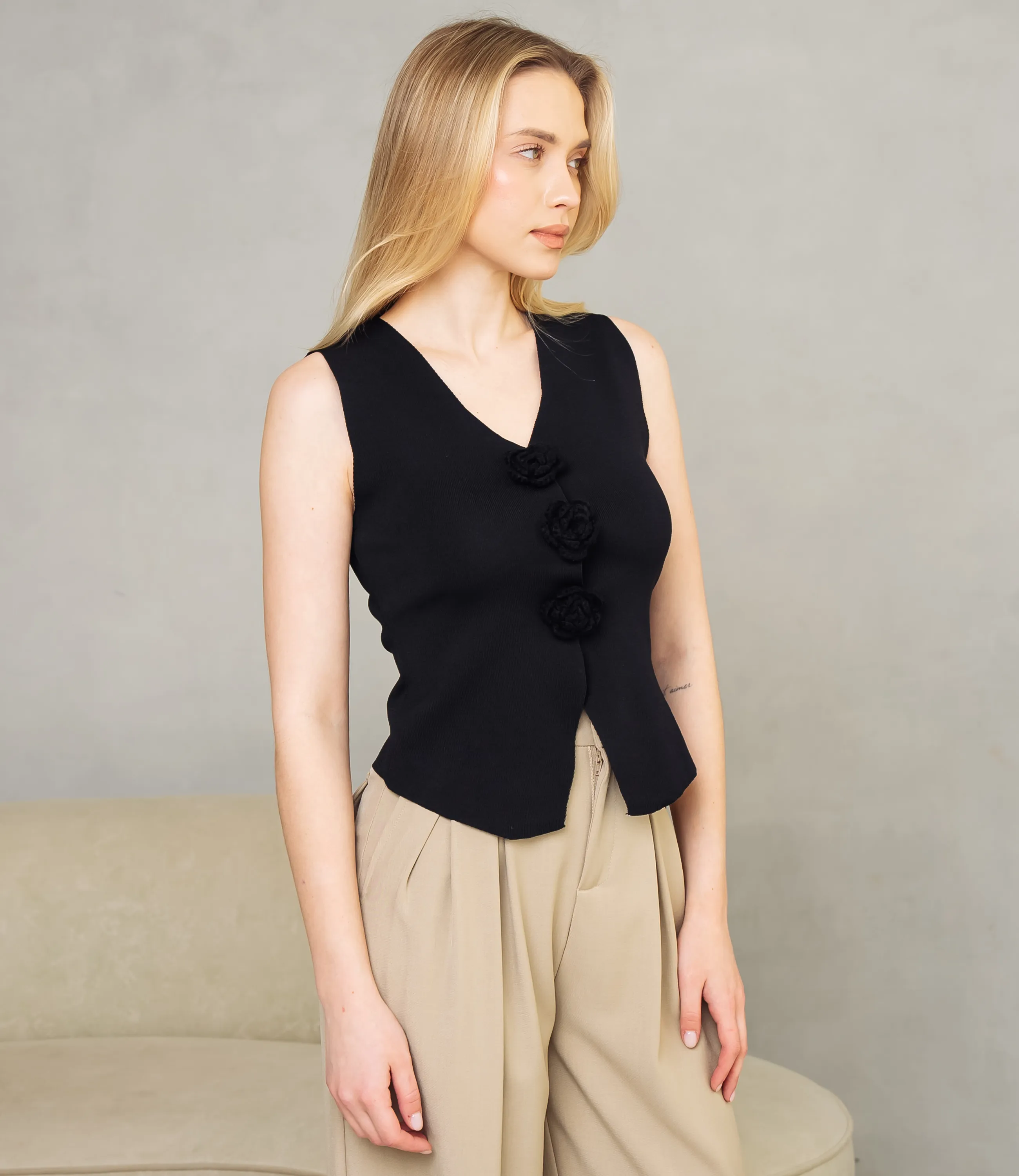 Жилет #КТ31030, чёрный - фото 2