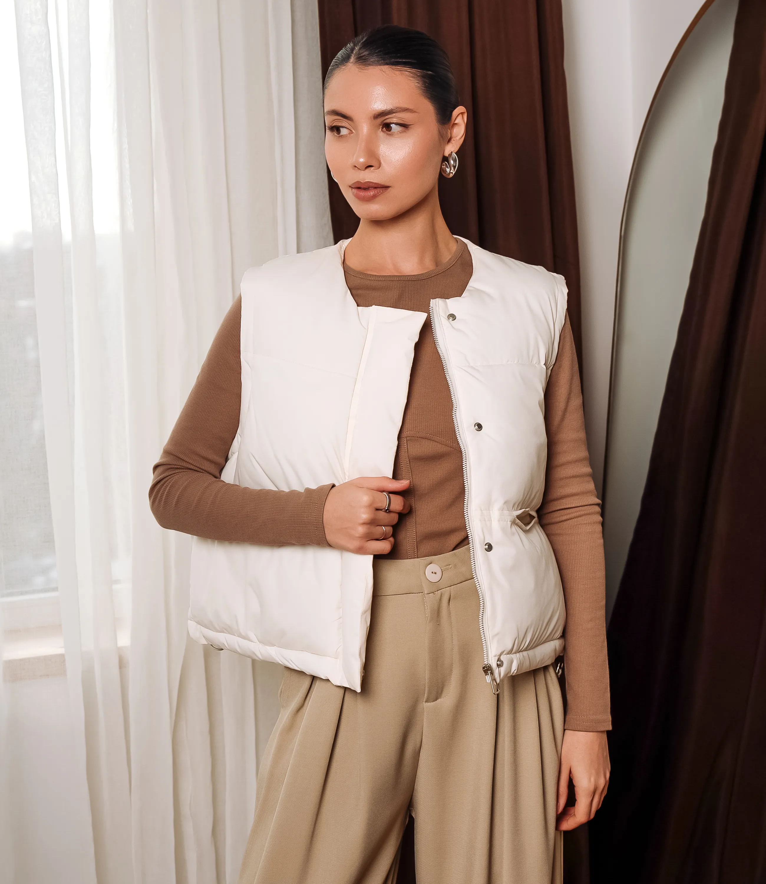 Жилет #КТ8813 (8), молочный - фото 1