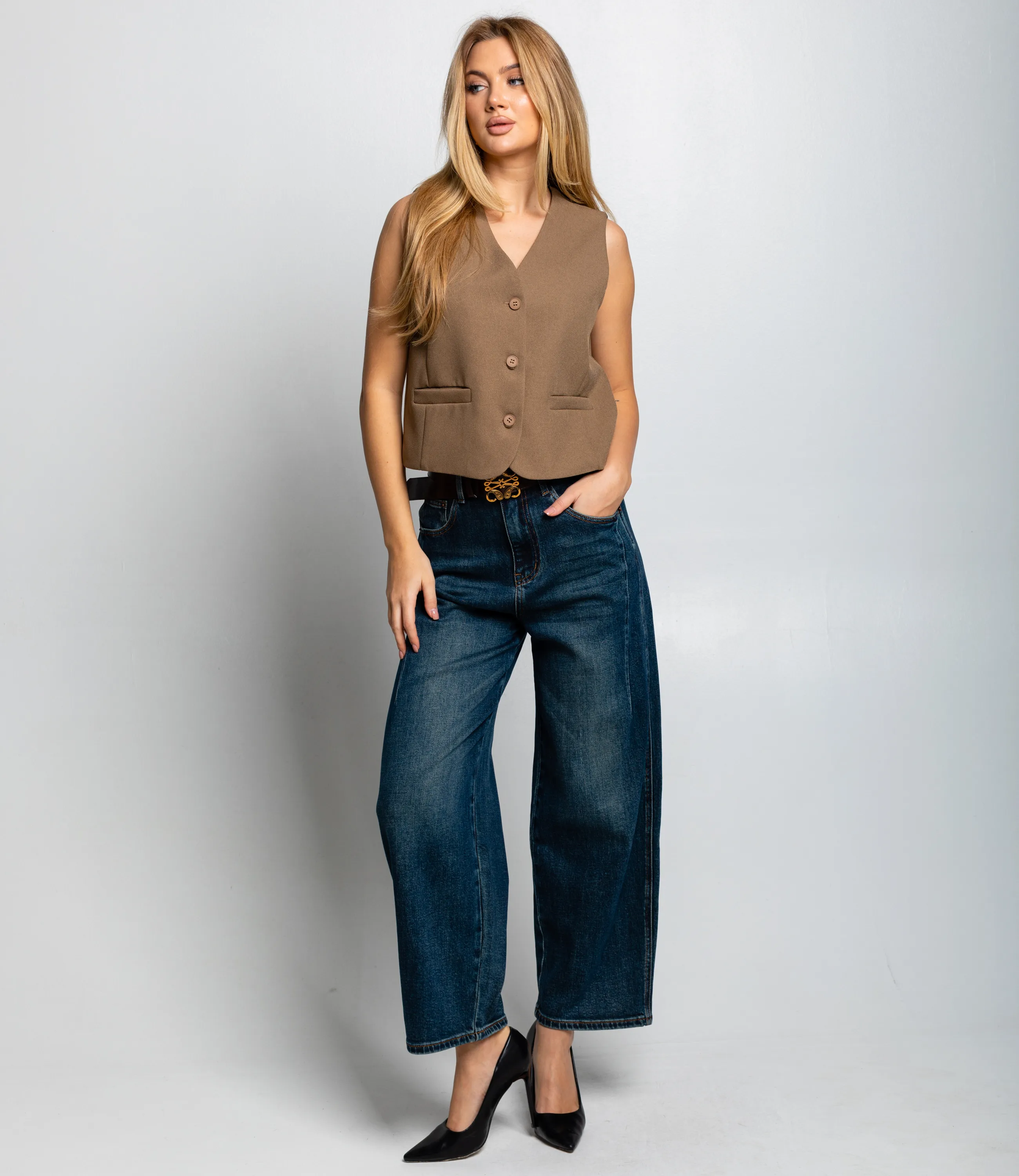 Жилет #КТ6001 (6), тёмно-бежевый - фото 4