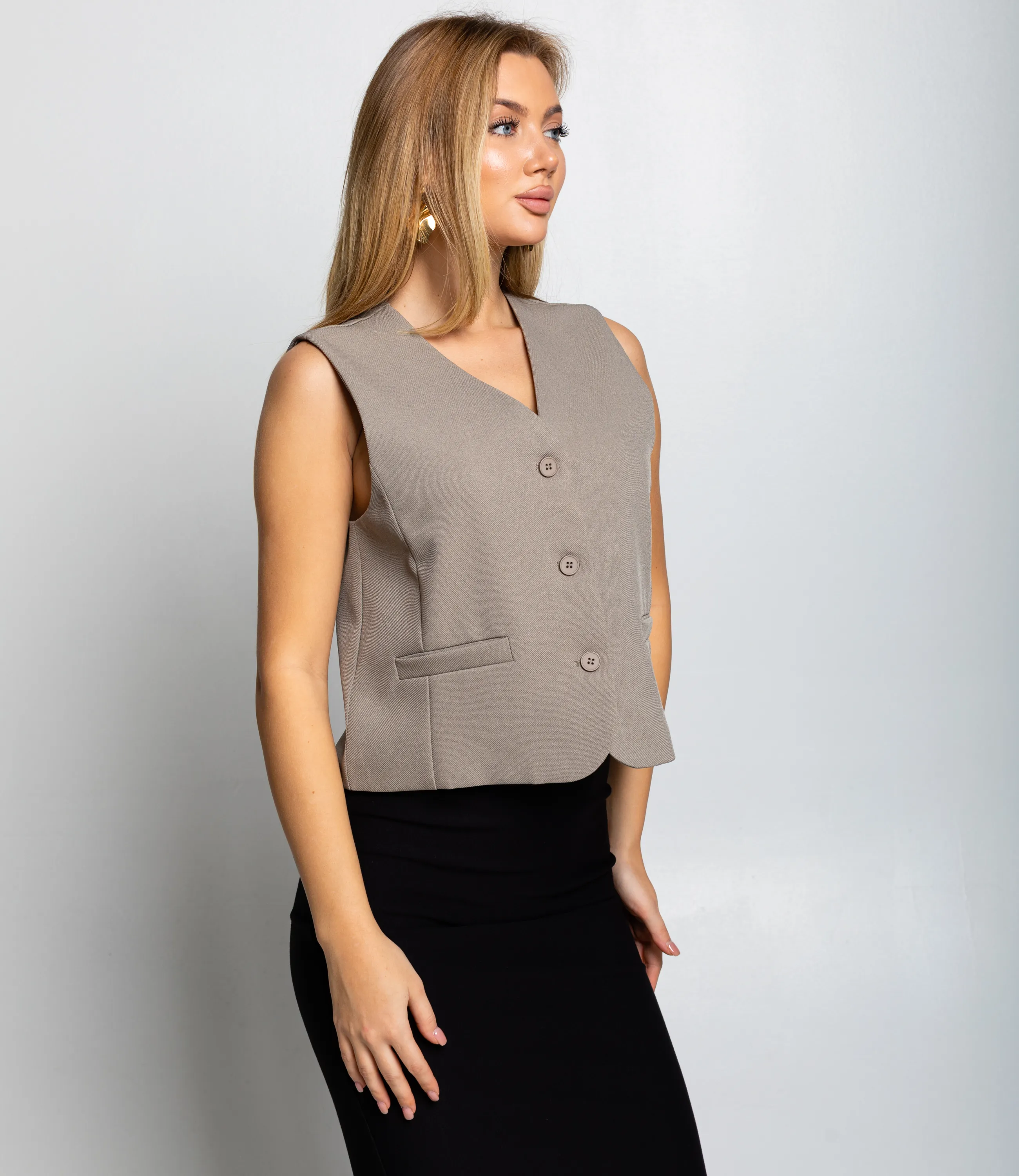 Жилет #КТ6001 (6), бежево-серый - фото 2