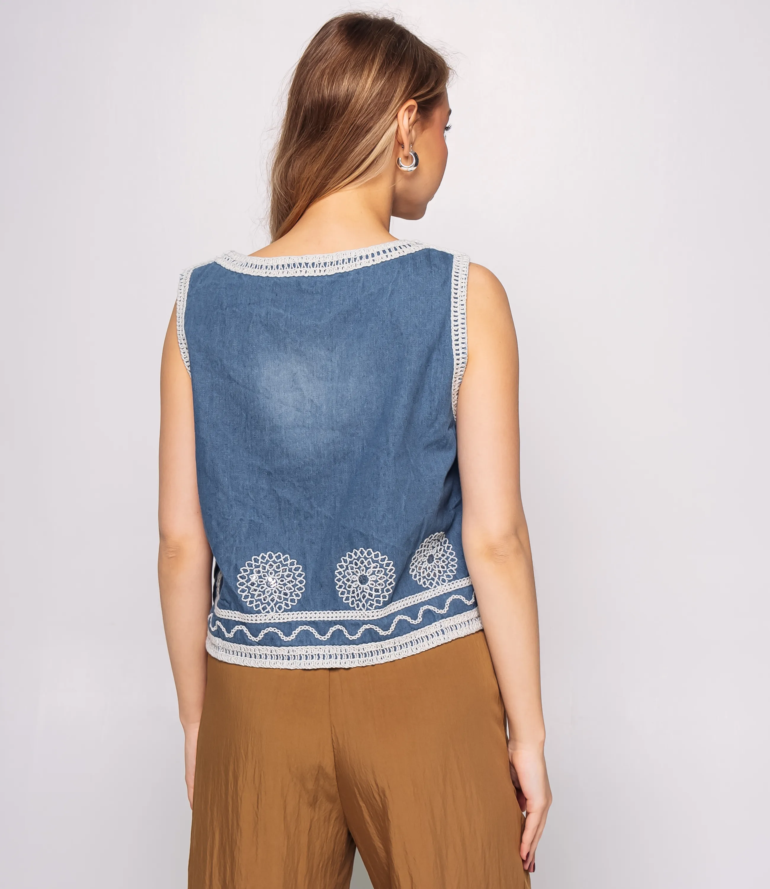 Джинсовый жилет #КТ812 (9), синий - фото 3