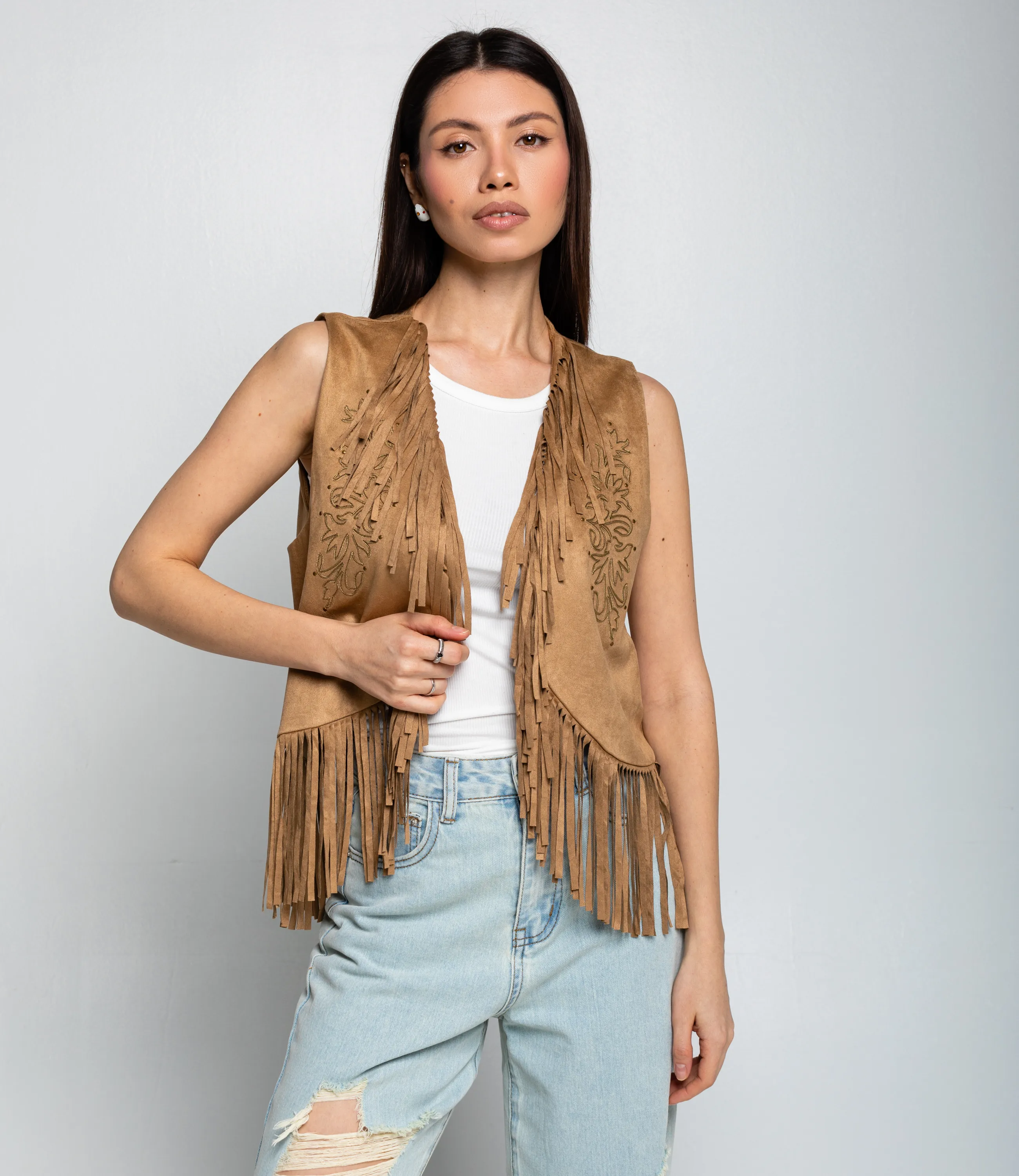 Жилет #КТ9833, бежевый - фото 1