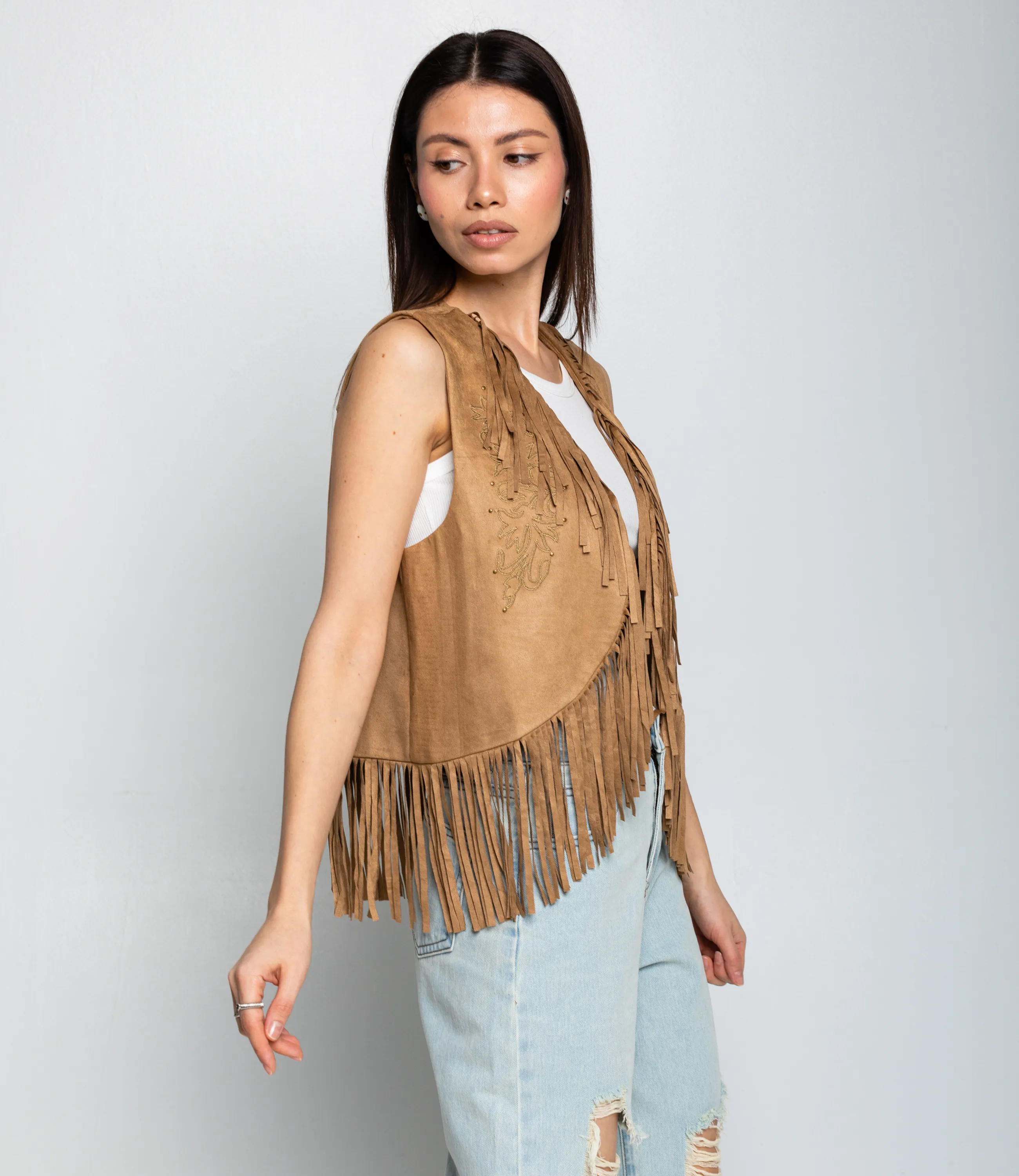 Жилет #КТ9833, бежевый - фото 2