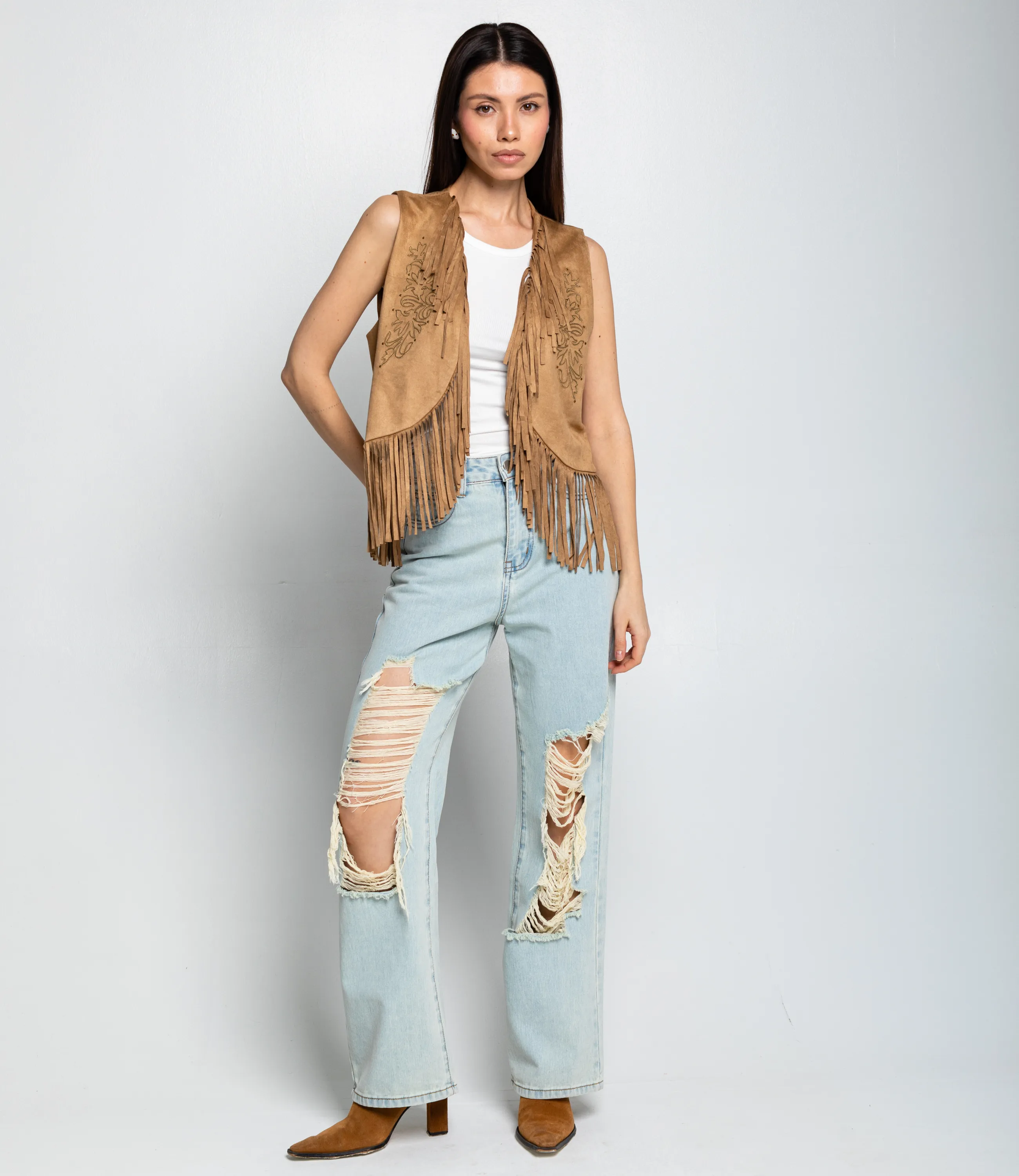 Жилет #КТ9833, бежевый - фото 4