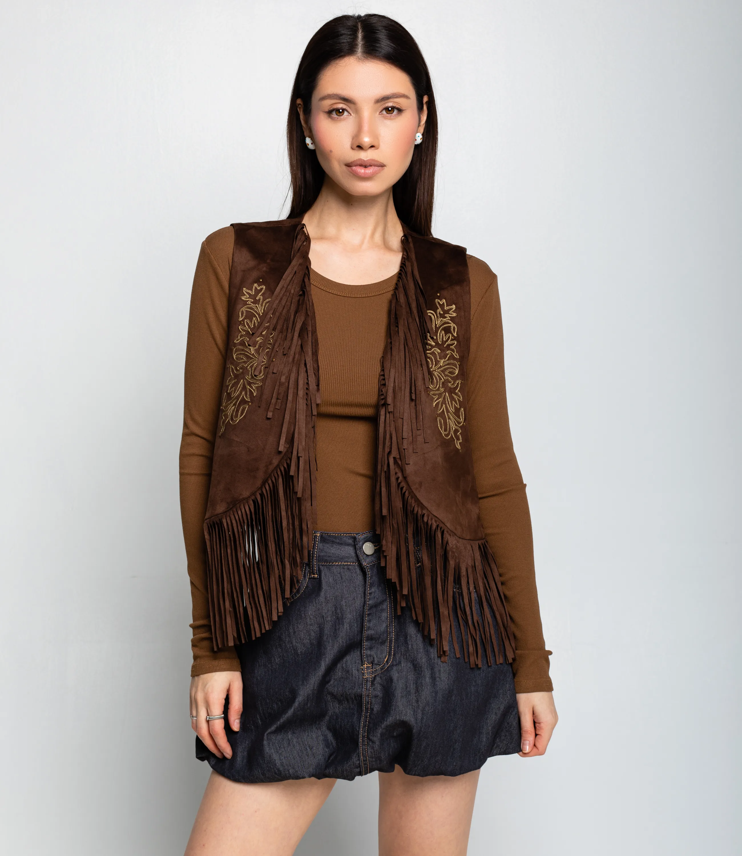 Жилет #КТ9833, шоколадный - фото 1