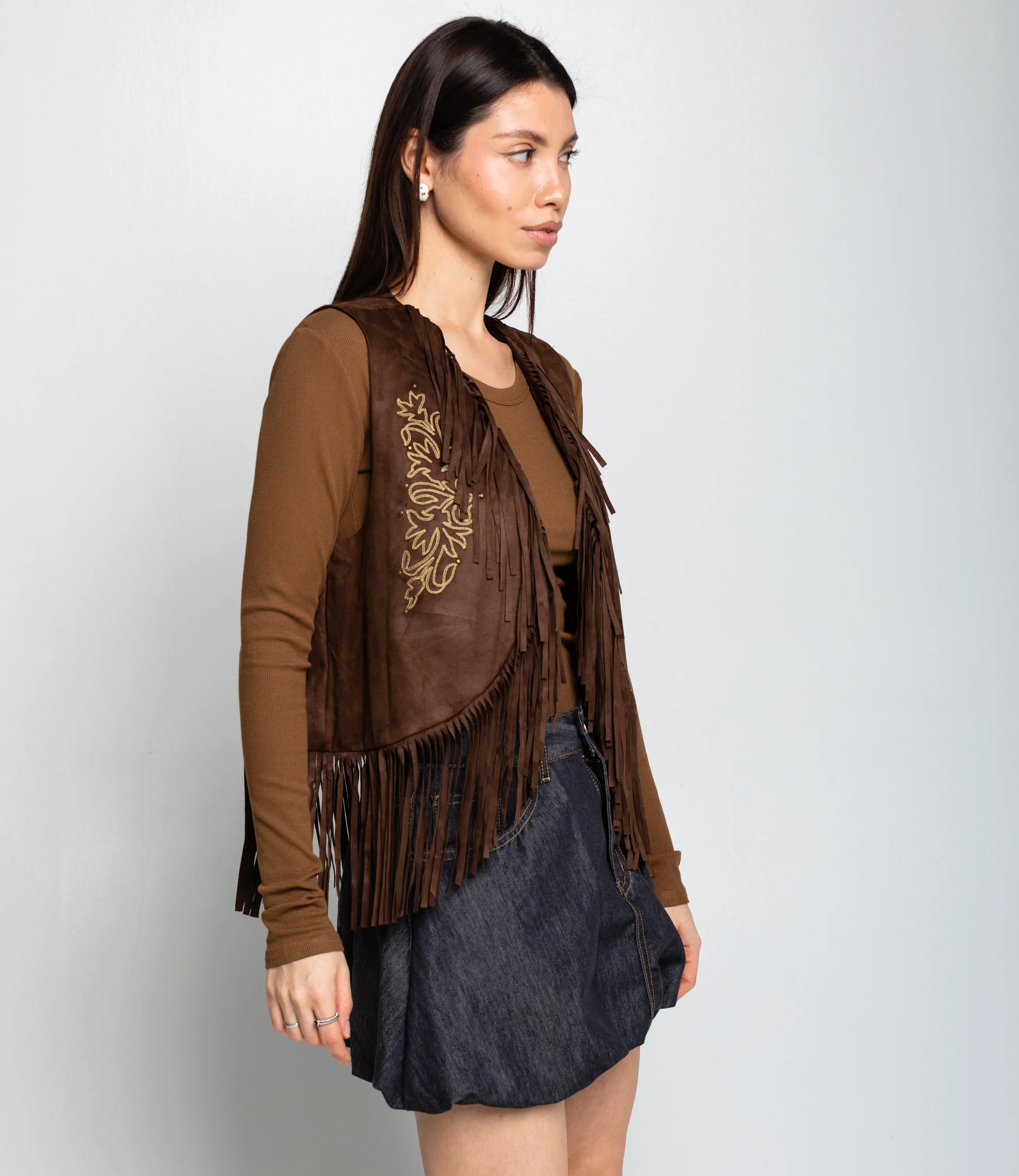 Жилет #КТ9833, шоколадный - фото 2