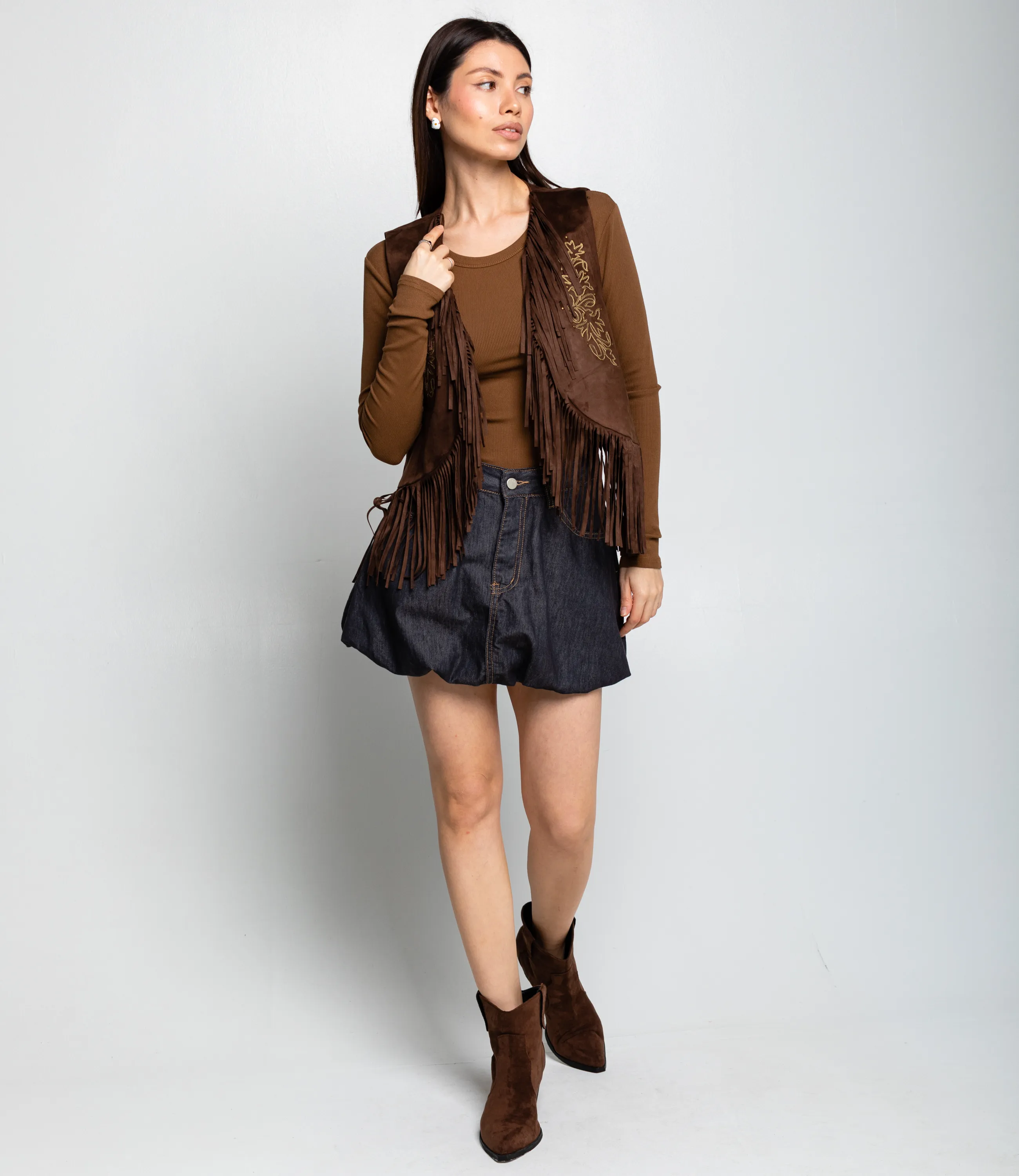 Жилет #КТ9833, шоколадный - фото 4