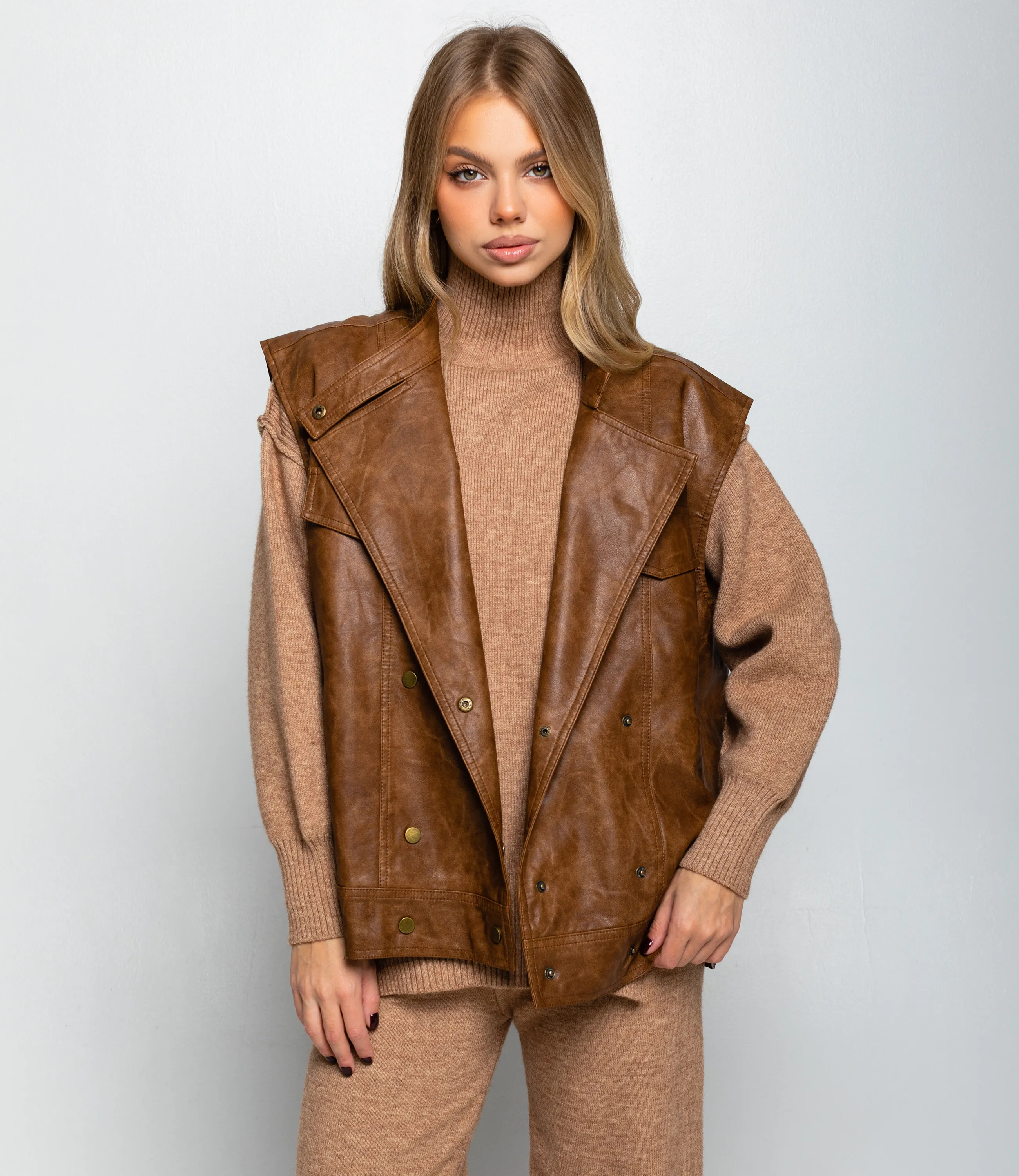 Жилет #КТ6366, коричневый