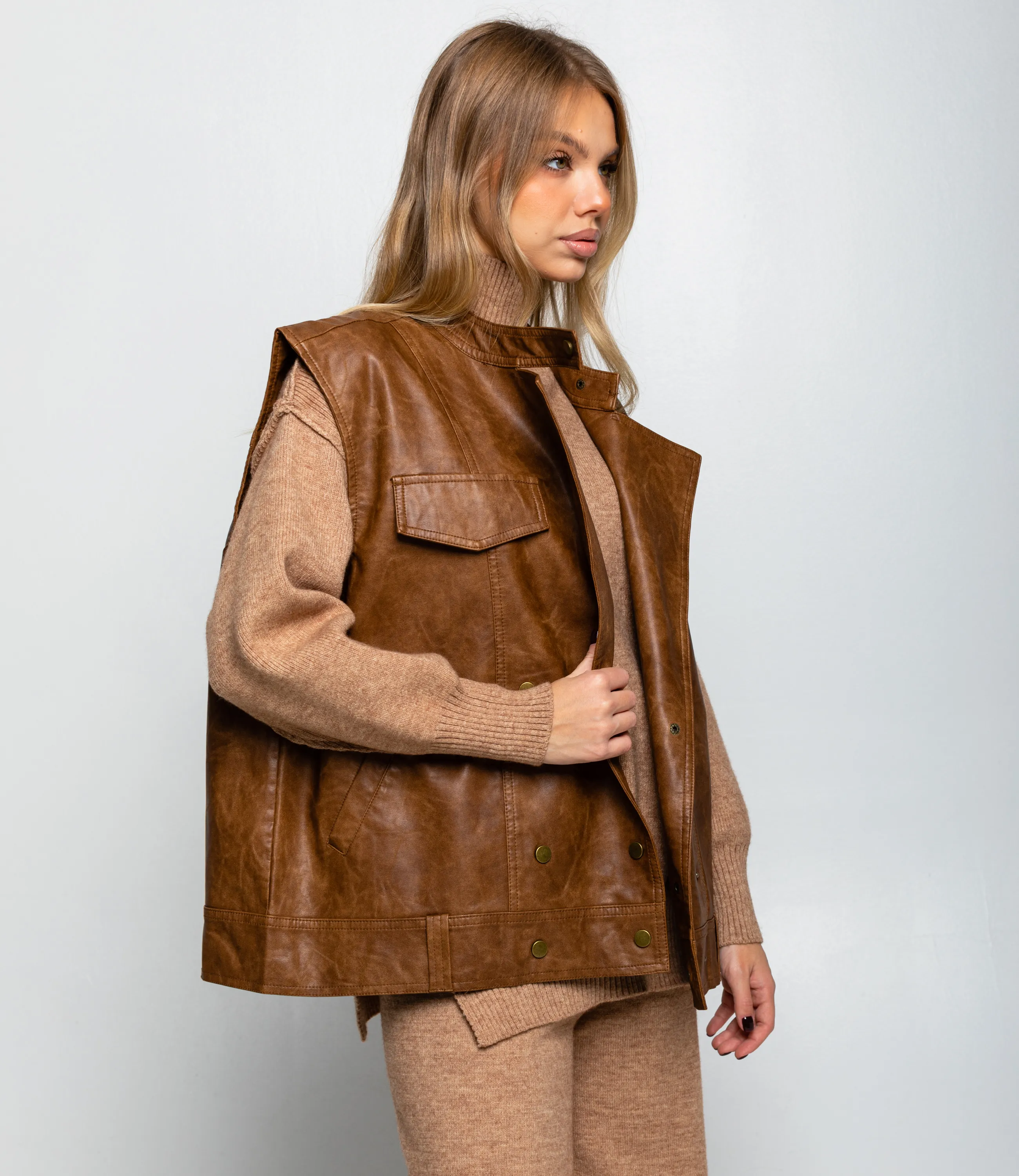 Жилет #КТ6366, коричневый - фото 2