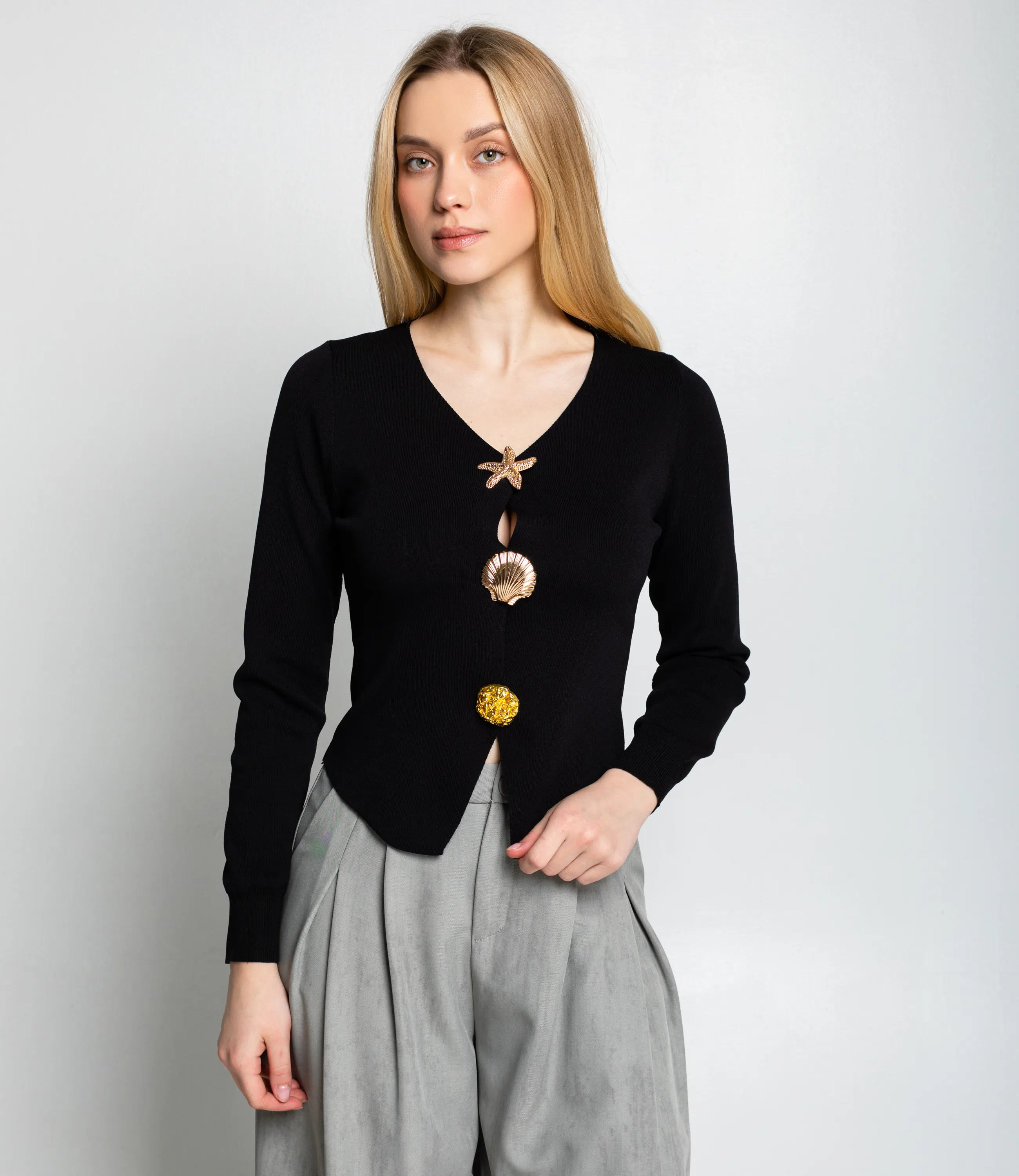 Кардиган #КТ308 (4), чёрный - фото 1