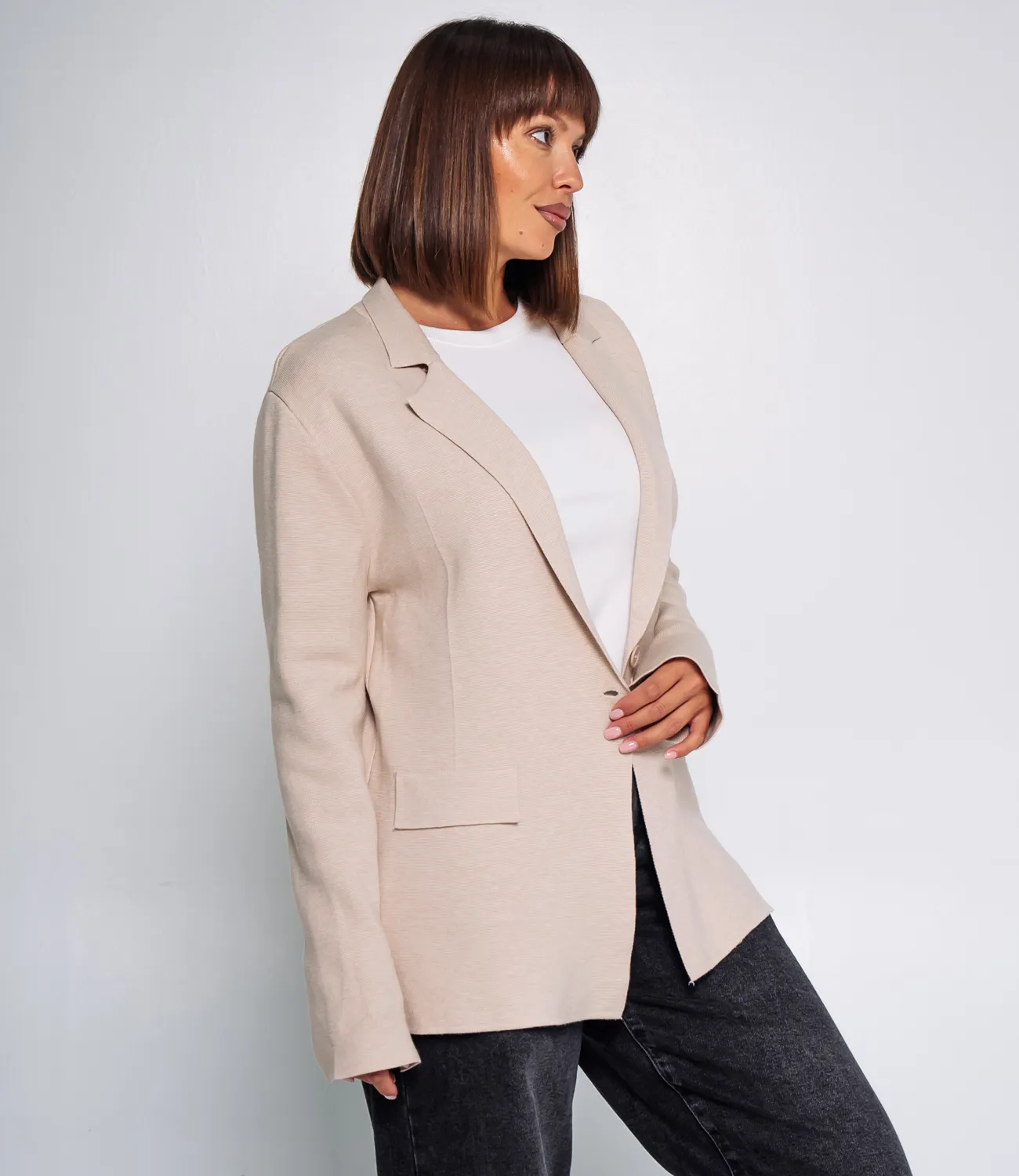 Кардиган #КТ075 (1), бежевый - фото 2