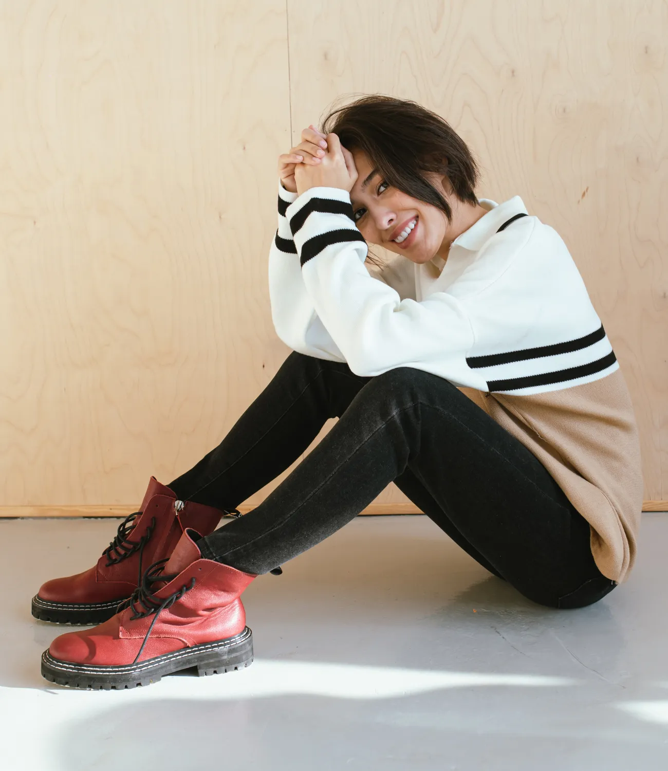 Джемпер #БШ1275, коричневый,белый - фото 3