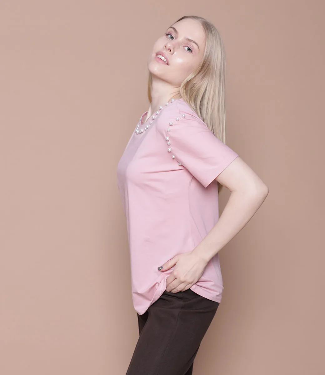 Футболка #101*, розовый - фото 2