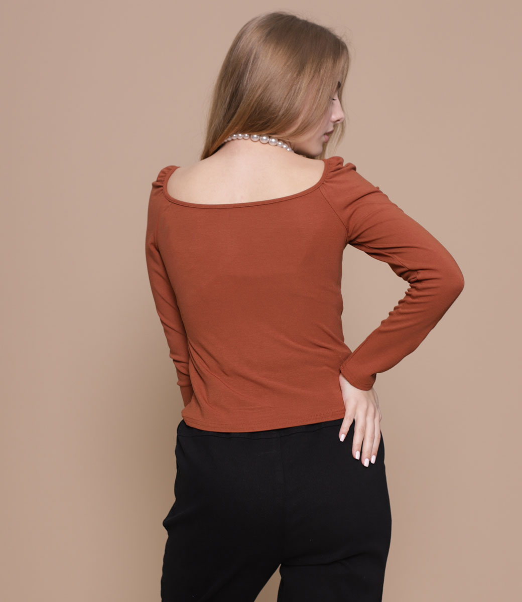 Блузка #887*, коричневый - фото 4