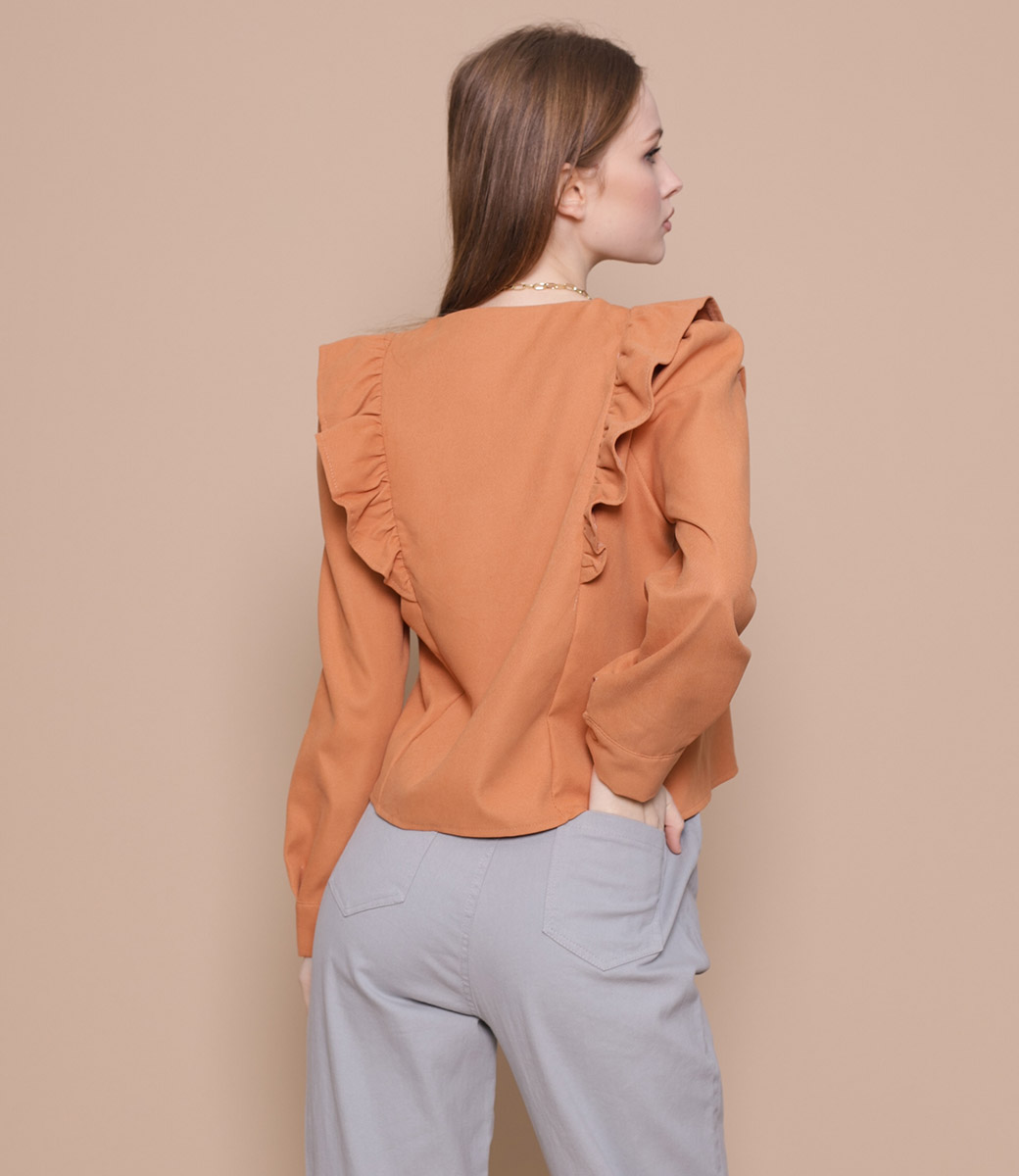 Блузка #901 (2), оранжевый - фото 4