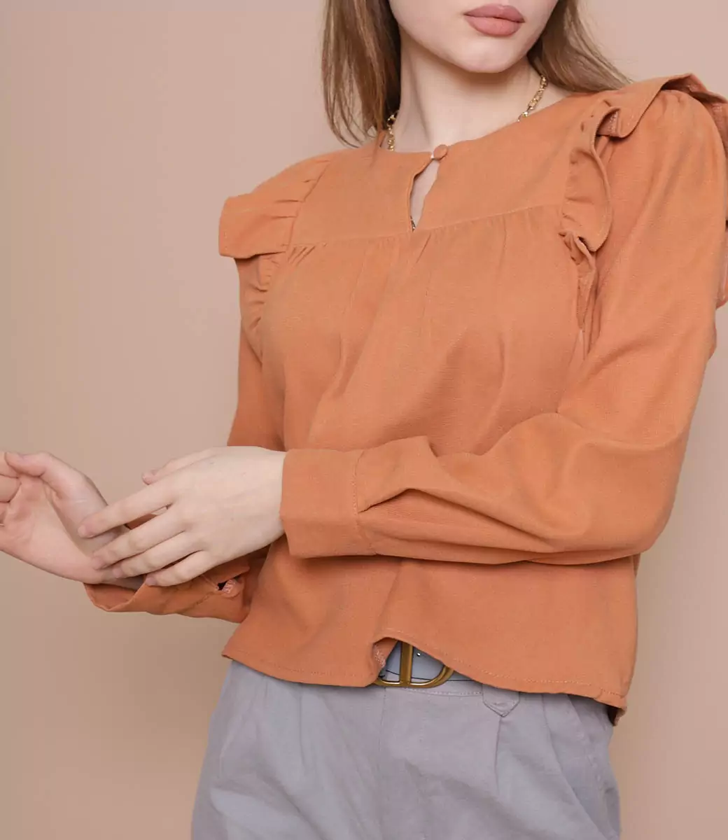 Блузка #901 (2), оранжевый - фото 5