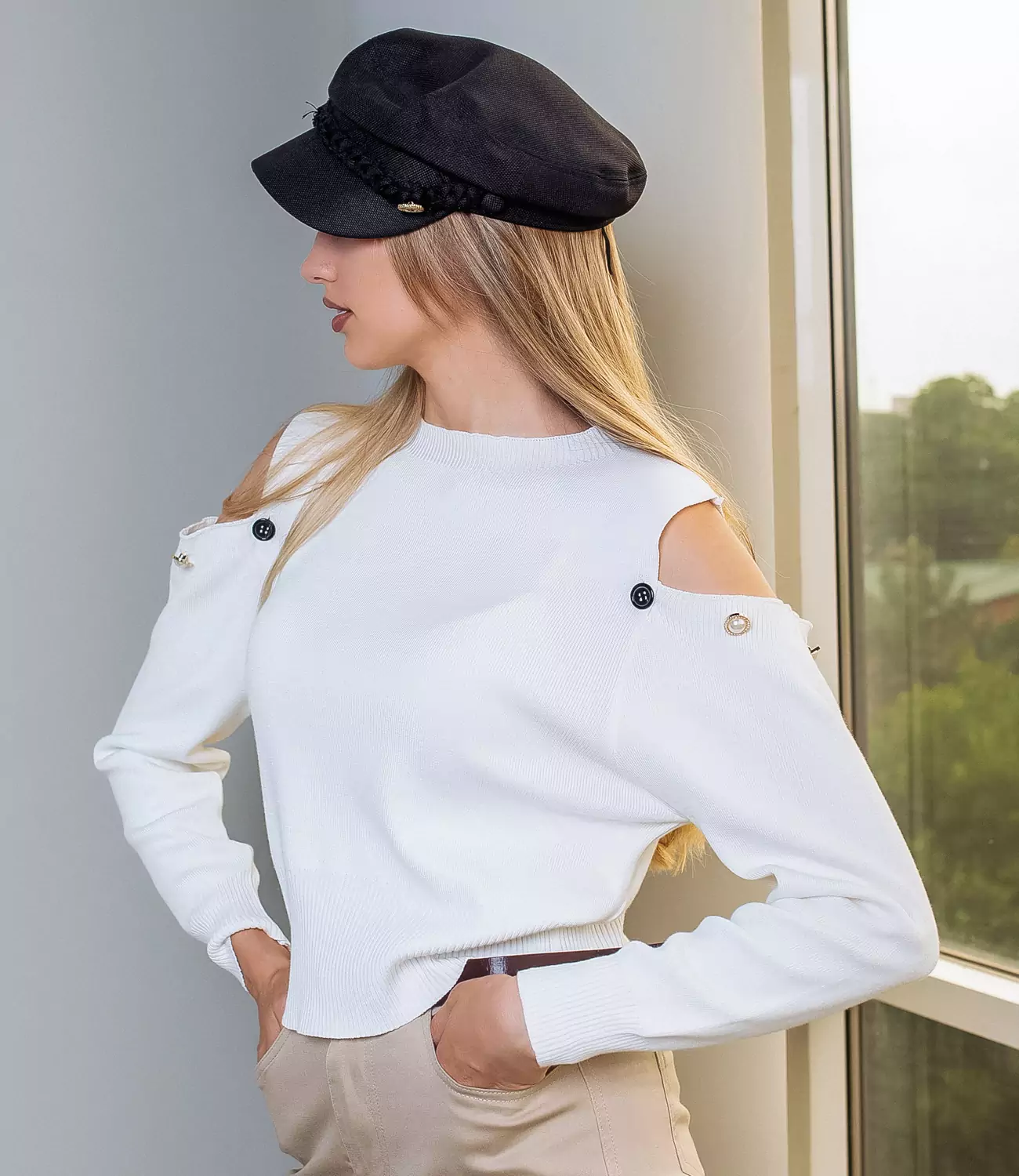 Блузка #КТ13013, белый