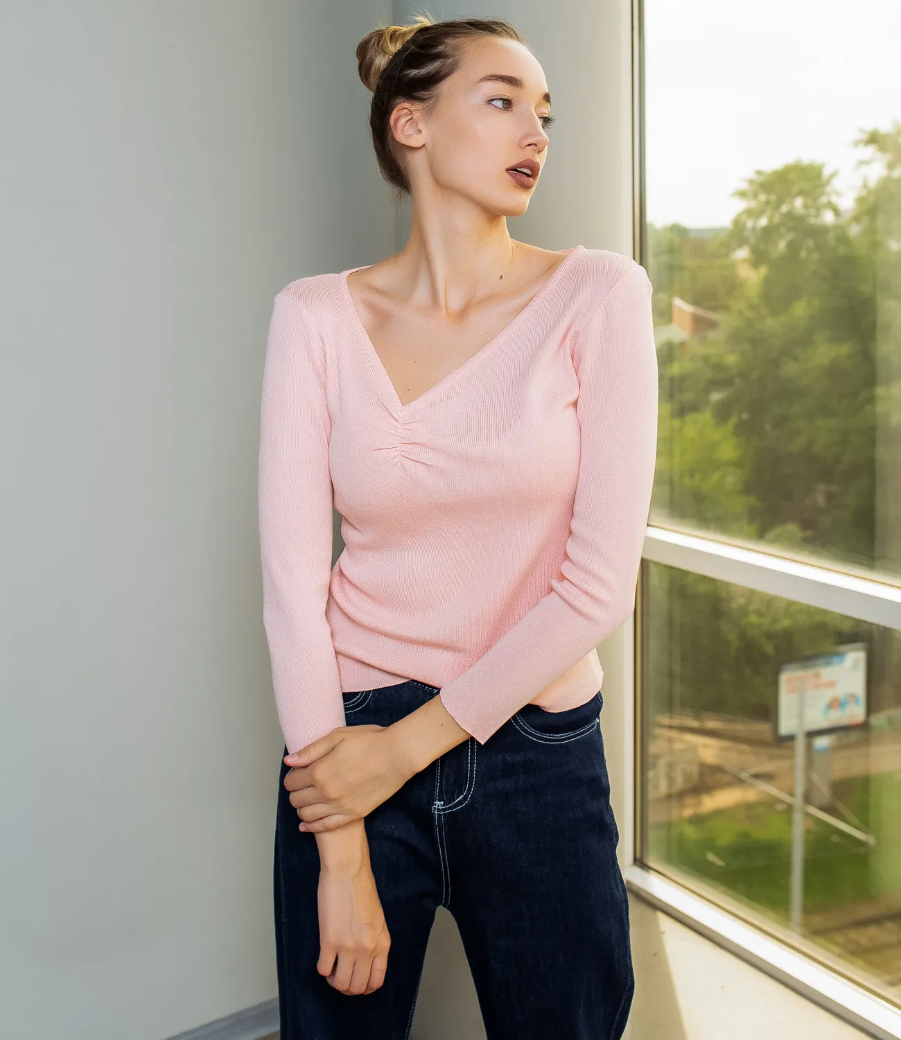 Кофта #КТ4988, розовый