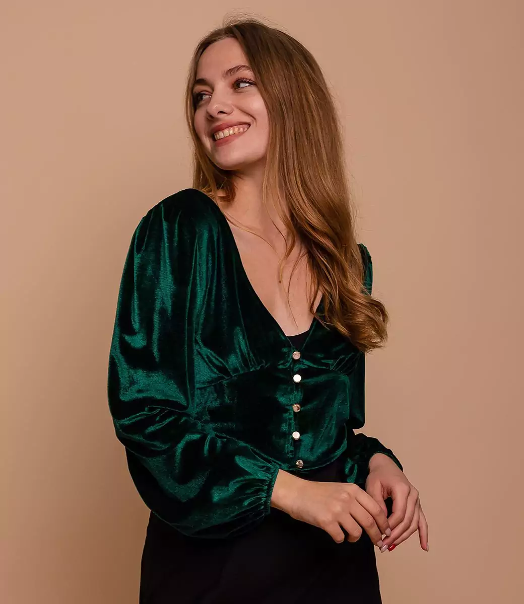 Блузка #9202, зелёный