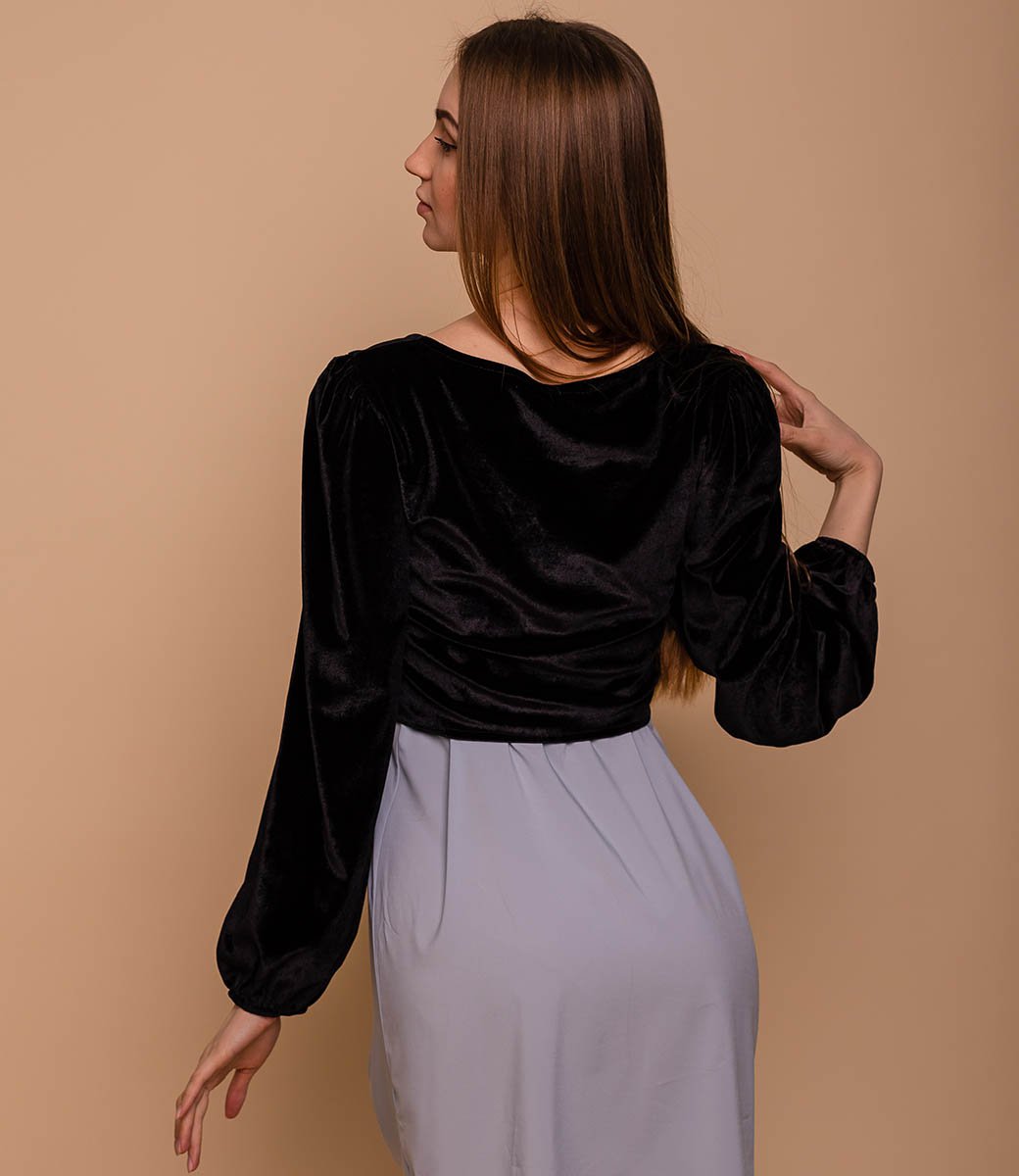 Блузка #9202, чёрный - фото 4