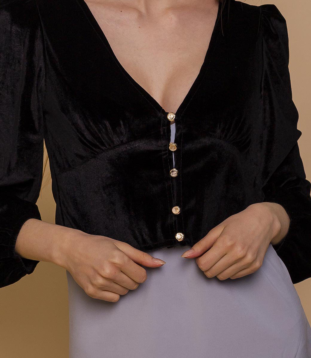 Блузка #9202, чёрный - фото 5