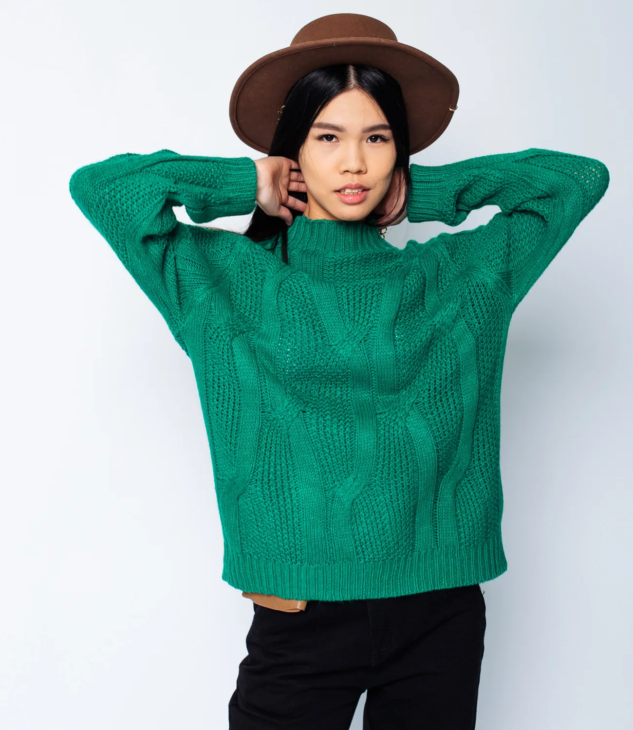 Свитер #КТ21020, зелёный - фото 1