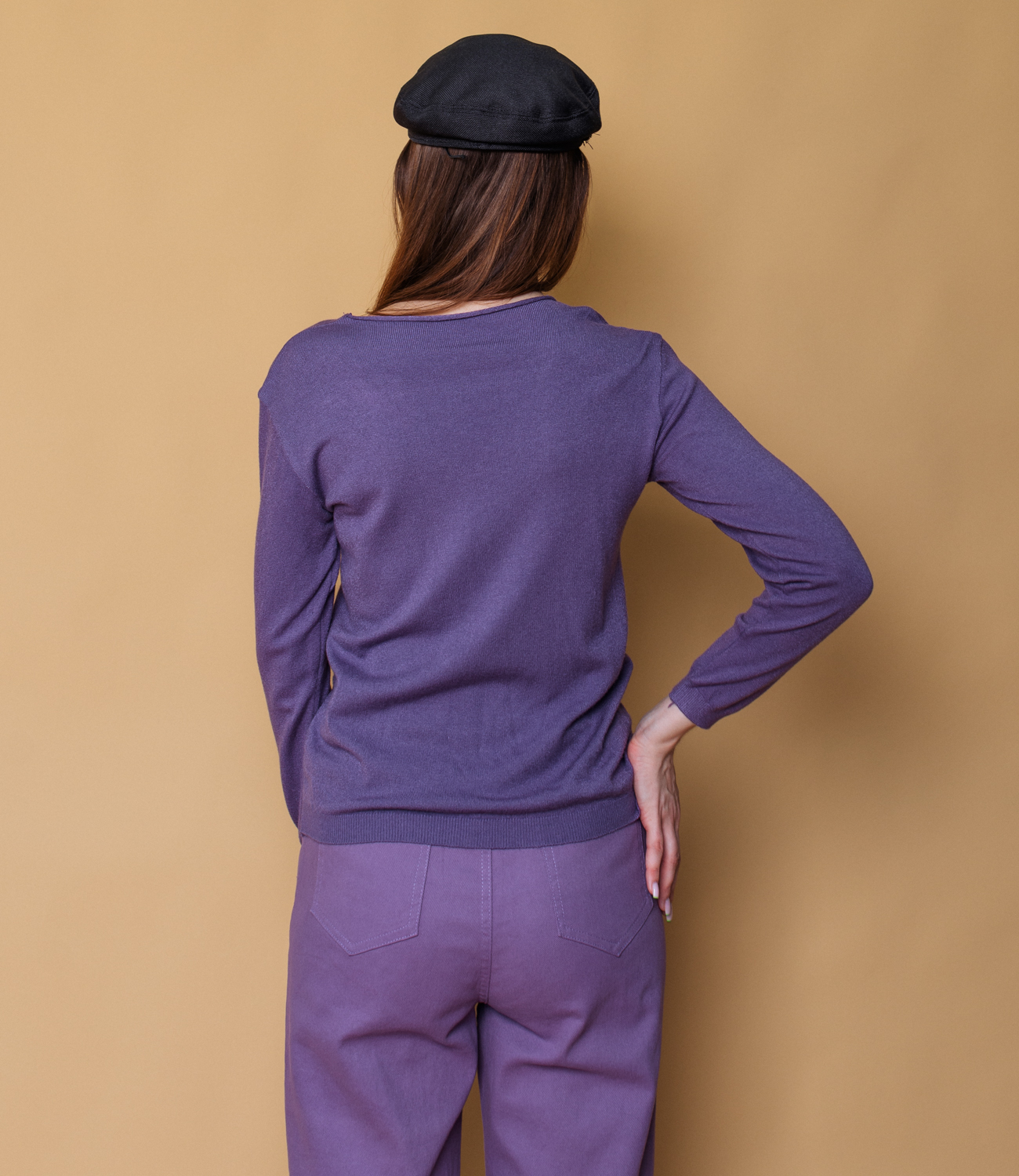 Пуловер #КТ8А38, фиолетовый - фото 4
