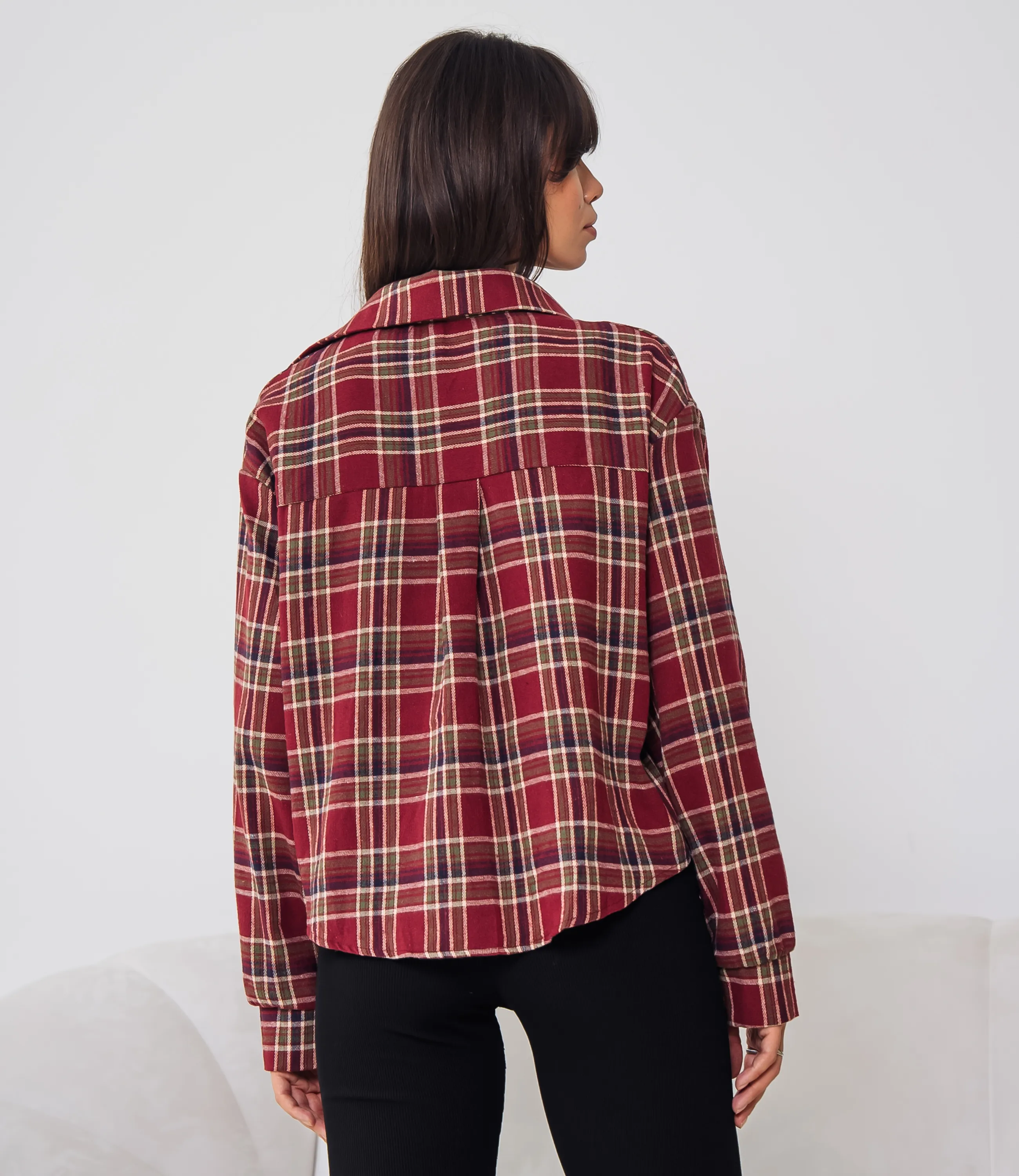Комплект рубашка+топ #КТ2541, бордовый - фото 3