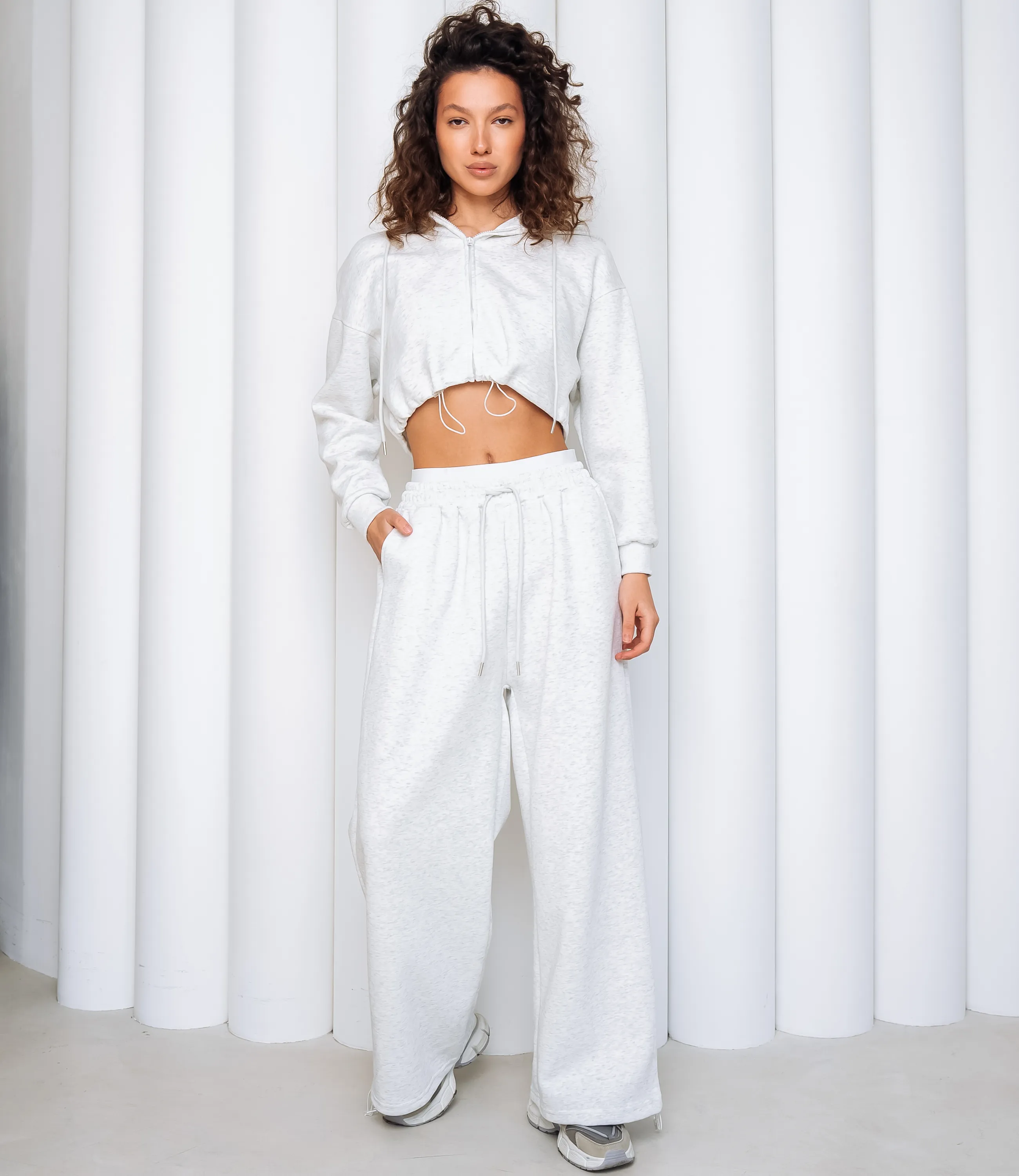 Спортивный костюм #КТ6001 (7), светло-серый меланж - фото 1