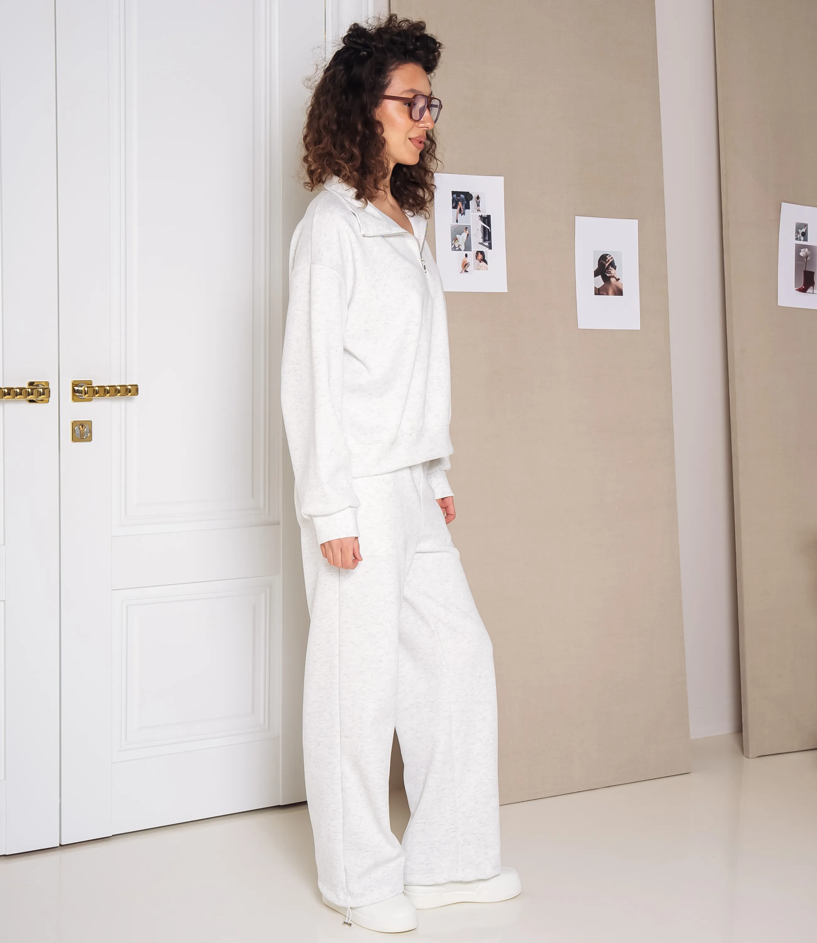 Спортивный костюм #КТ23710, светло-серый меланж - фото 2