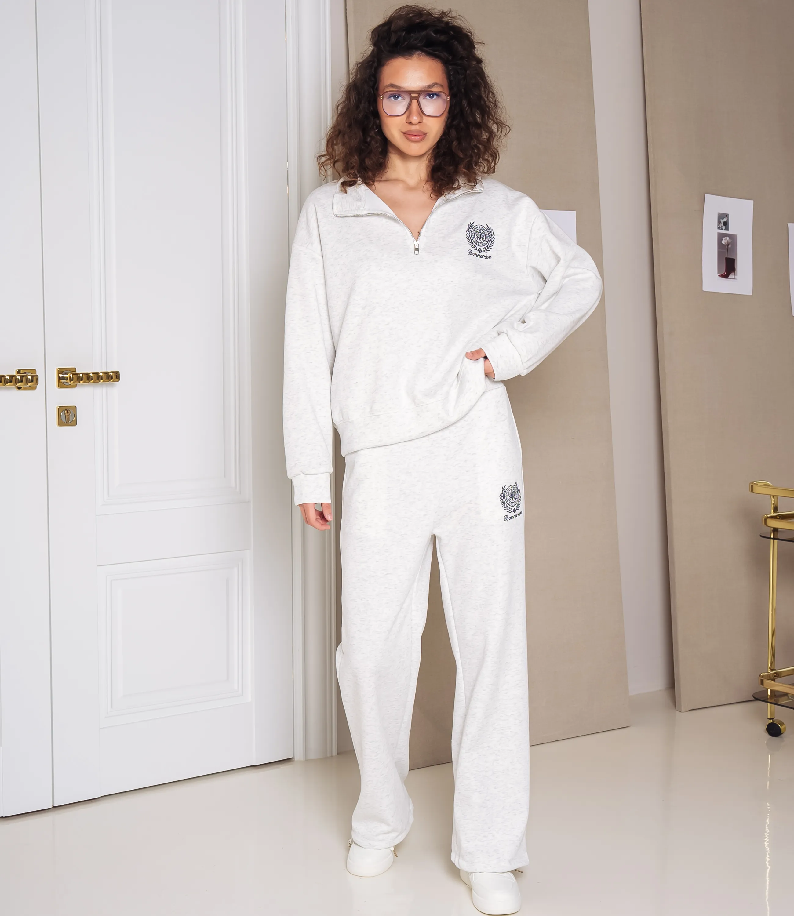 Спортивный костюм #КТ23710, светло-серый меланж - фото 4