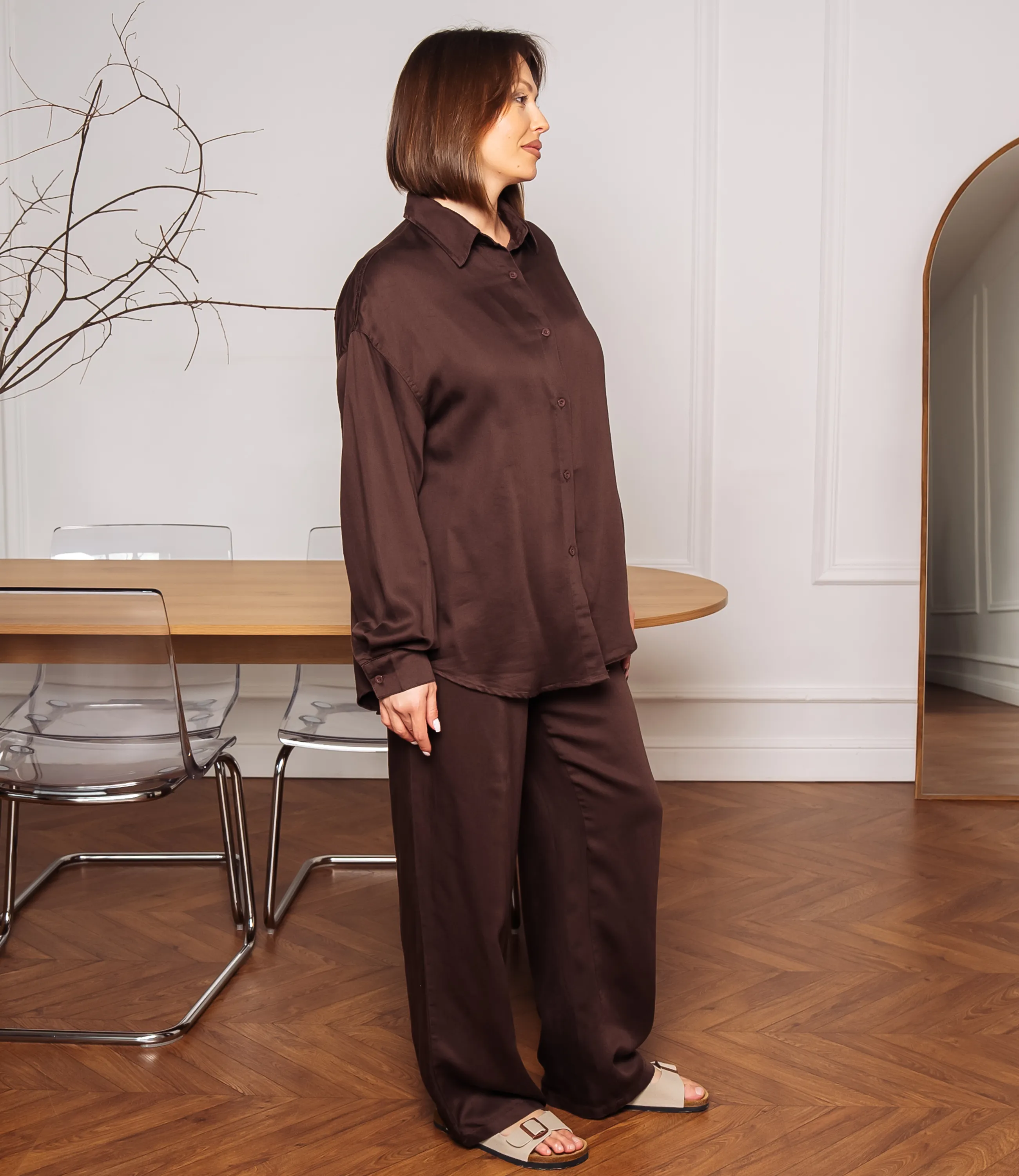 Джинсовый костюм #КТ8061 (2), шоколадный - фото 2