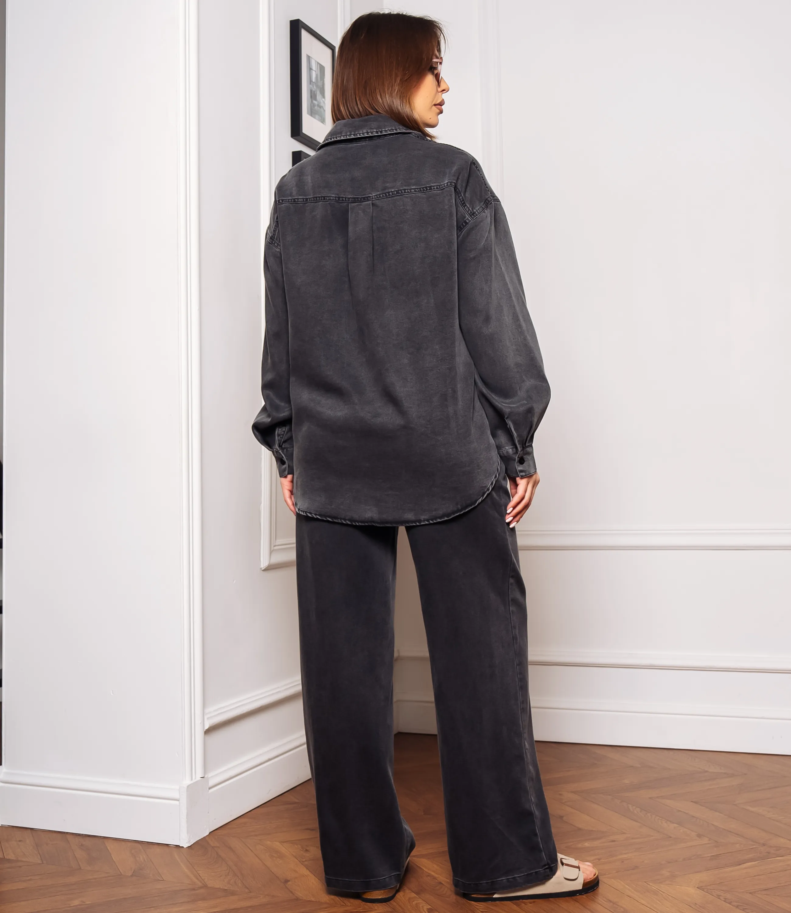 Джинсовый костюм #КТ8061 (2), тёмно-серый - фото 3