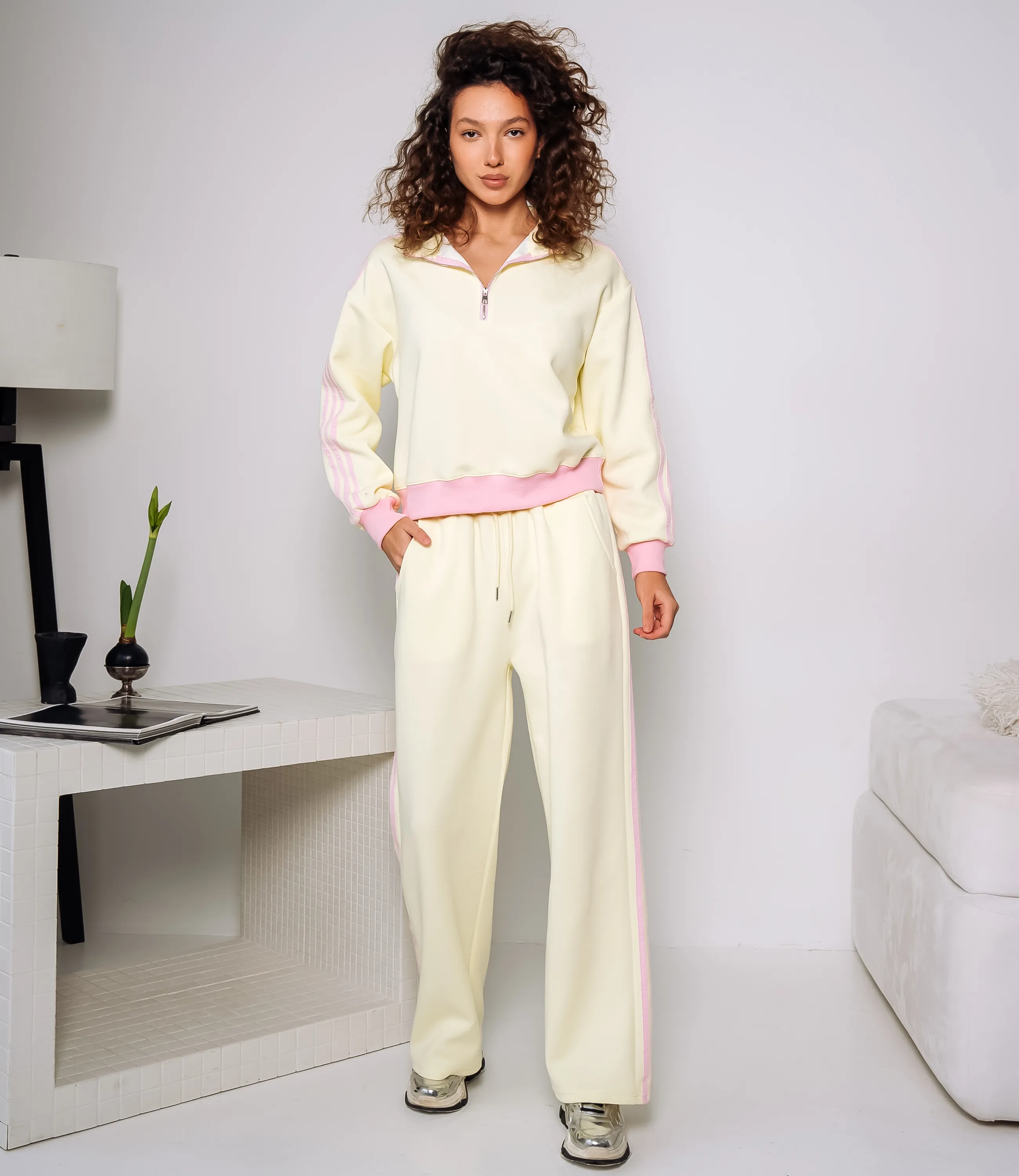 Спортивный костюм #КТ8008 (4), светло-жёлтый - фото 1